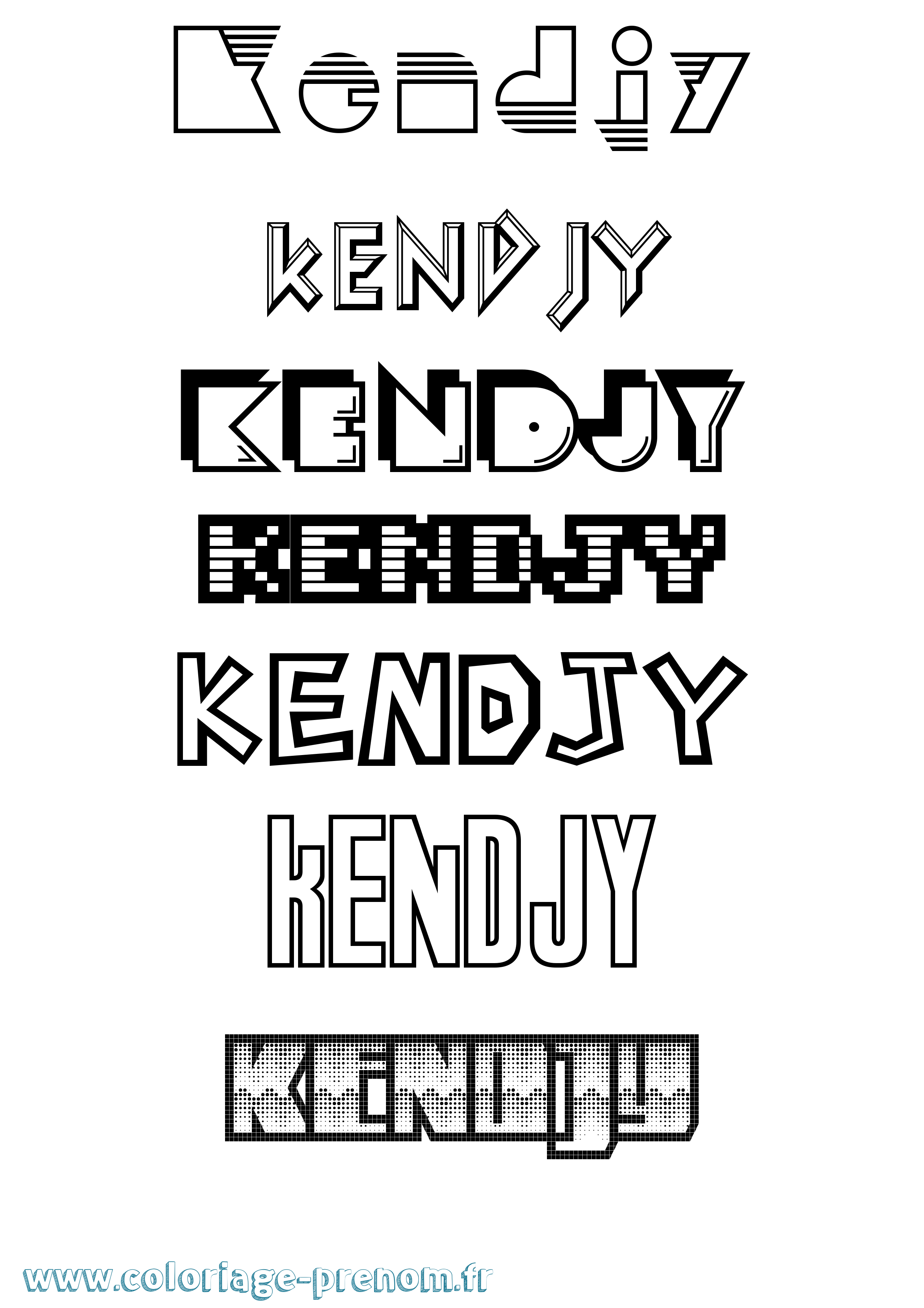Coloriage Kendjy Jeux Vidéos Coloriage prénom Kendjy Jeux Vidéos