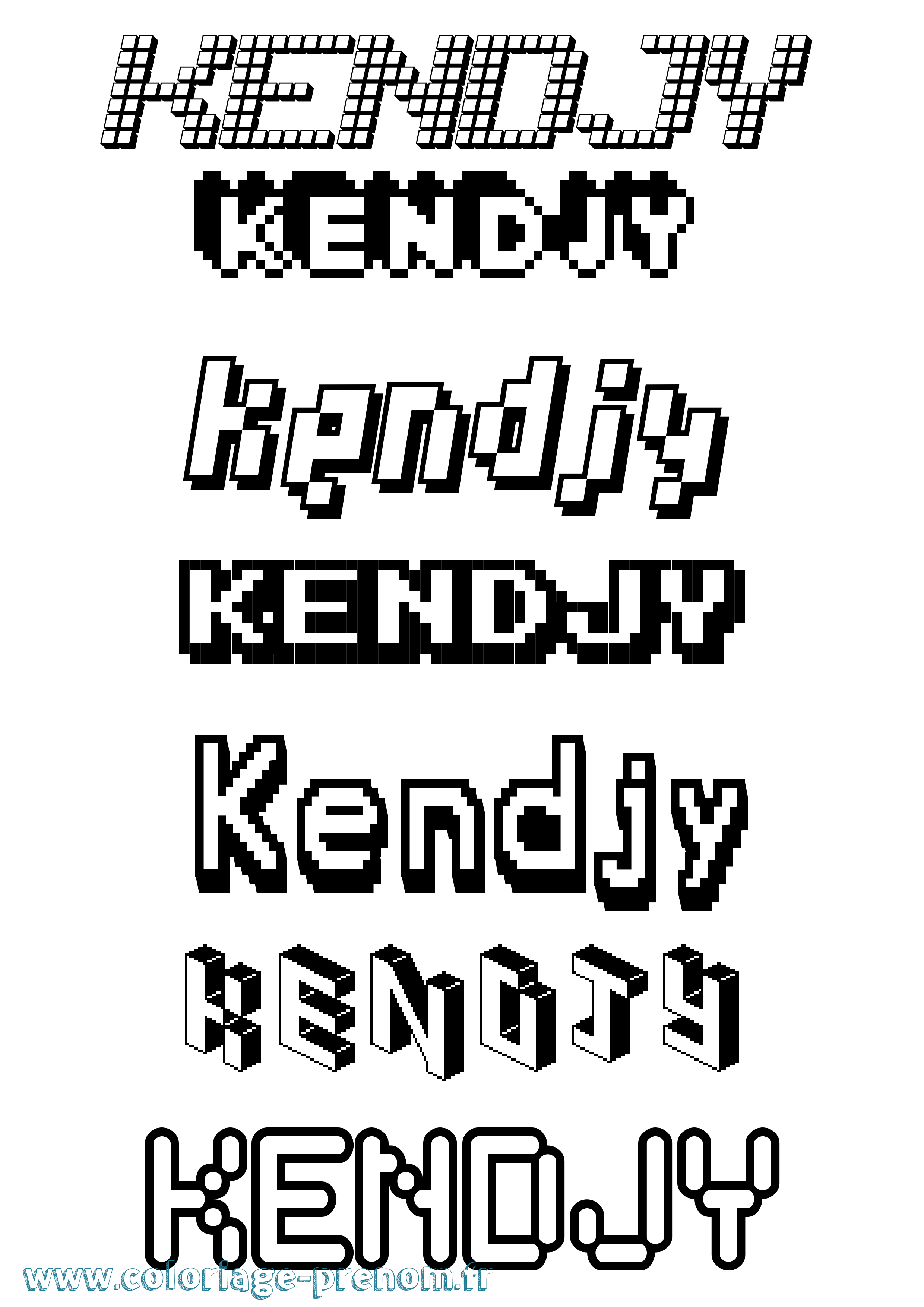 Coloriage Kendjy Pixel Coloriage prénom Kendjy Pixel