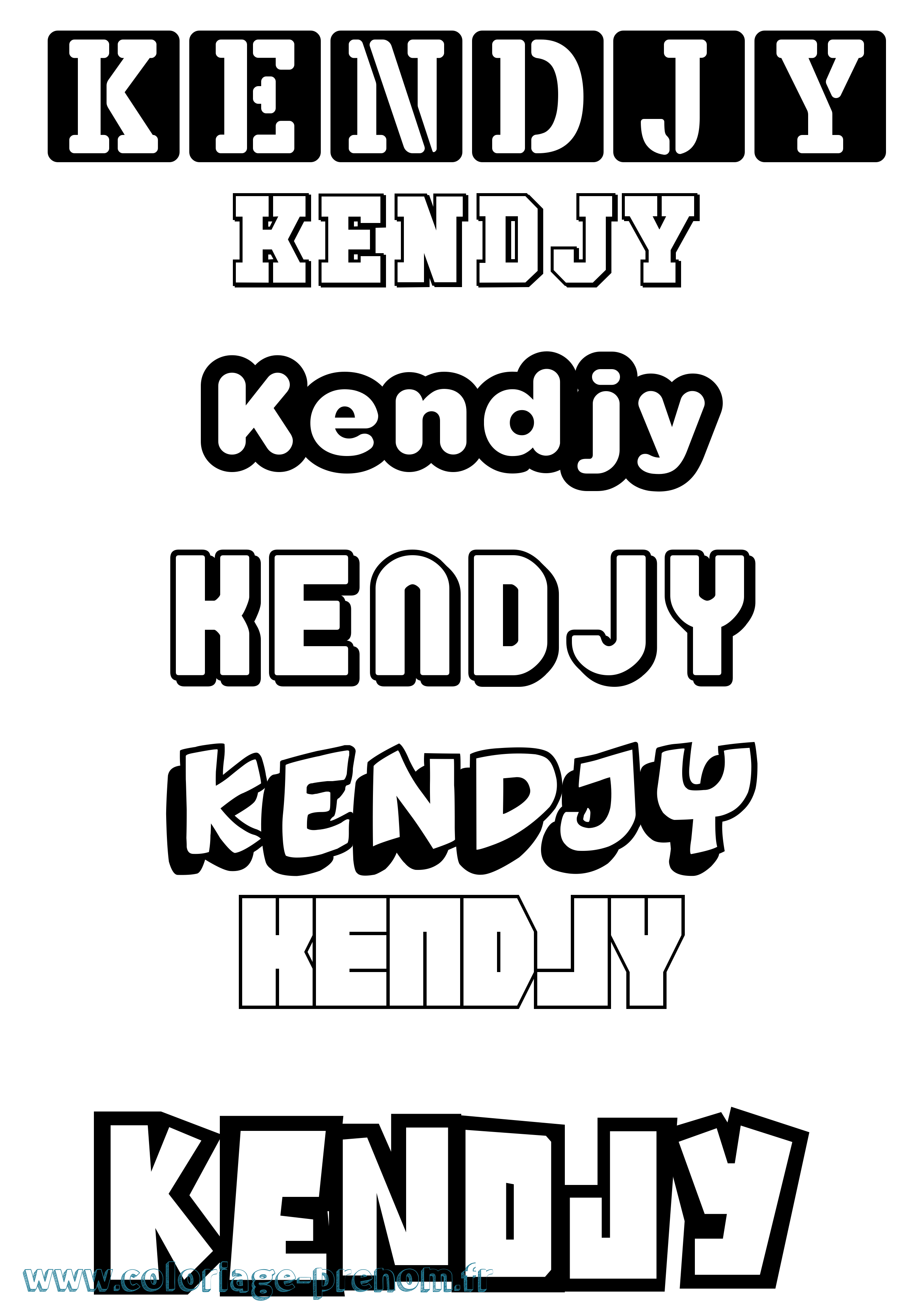 Coloriage Kendjy Simple Coloriage prénom Kendjy Simple