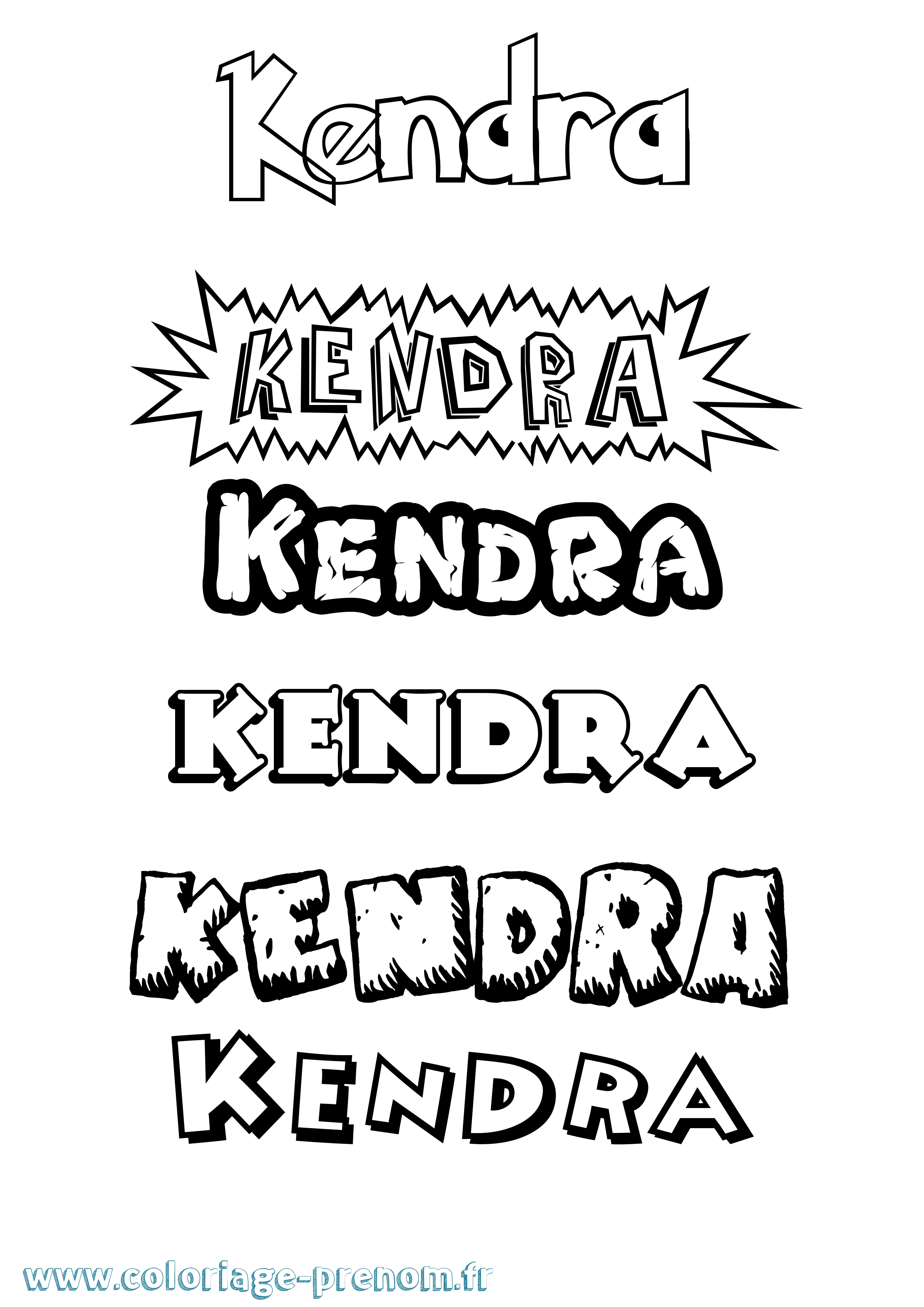 Coloriage Kendra Dessin Animé Coloriage prénom Kendra Dessin Animé