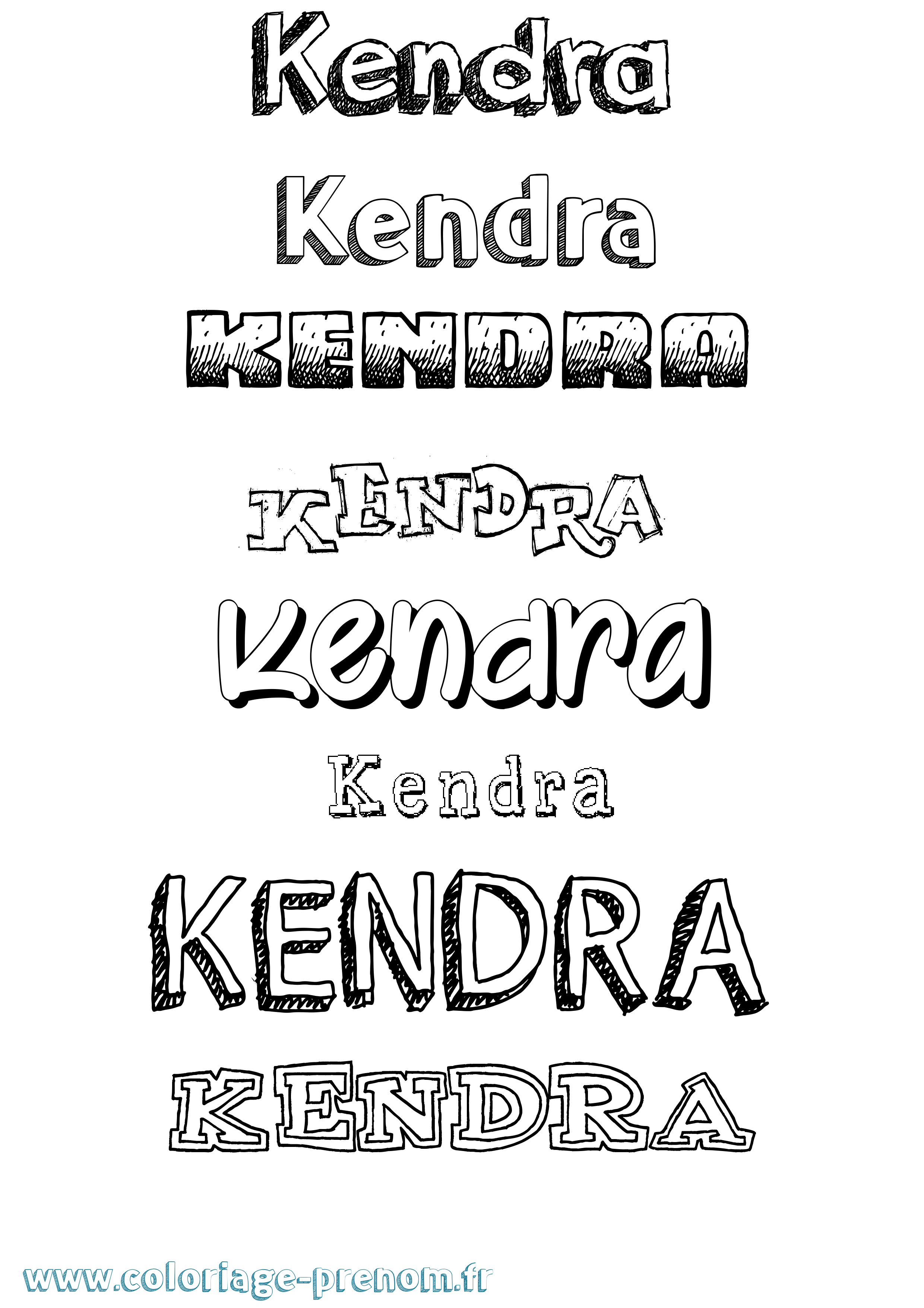 Coloriage Kendra Dessiné Coloriage prénom Kendra Dessiné