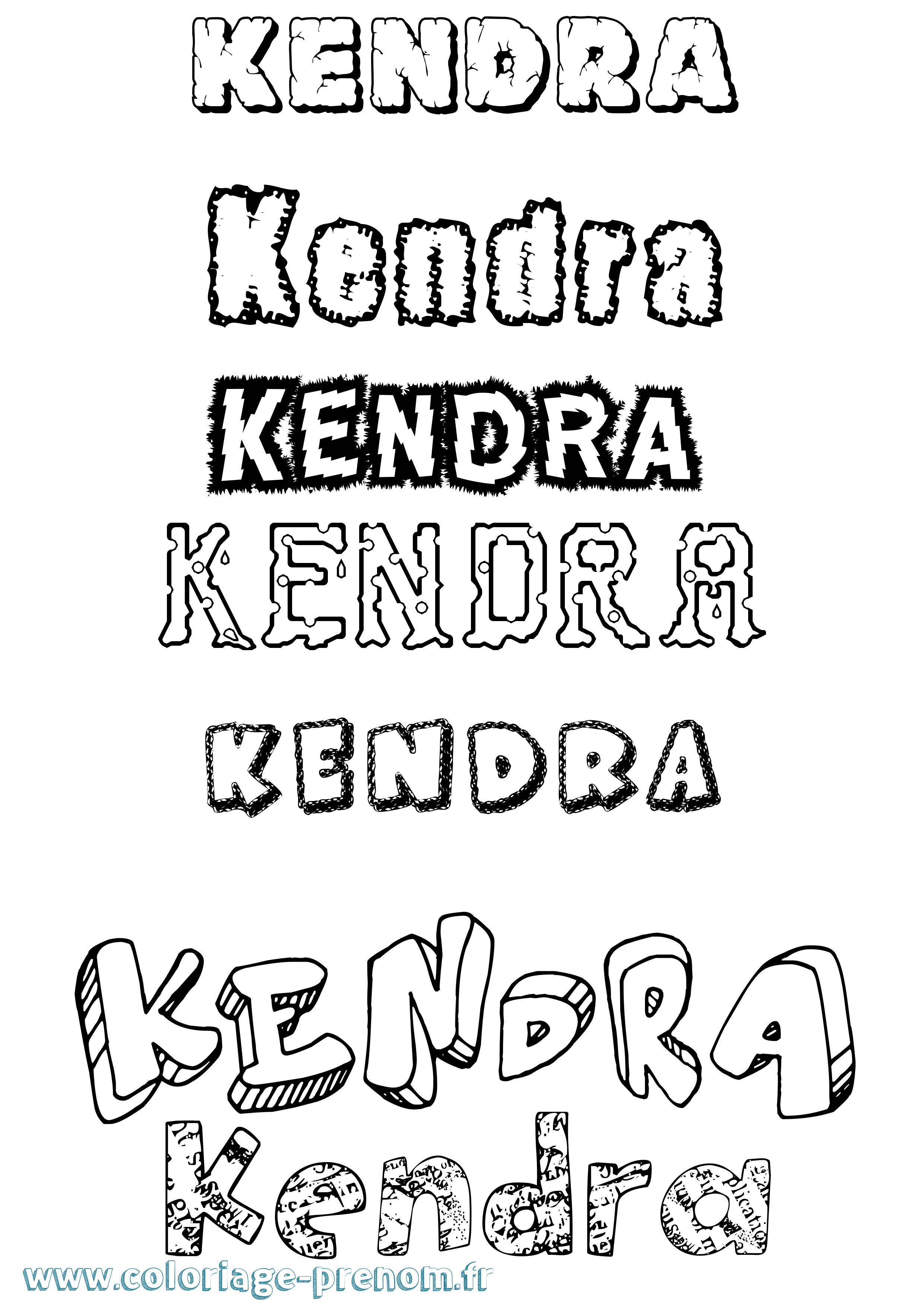 Coloriage Kendra Destructuré Coloriage prénom Kendra Destructuré
