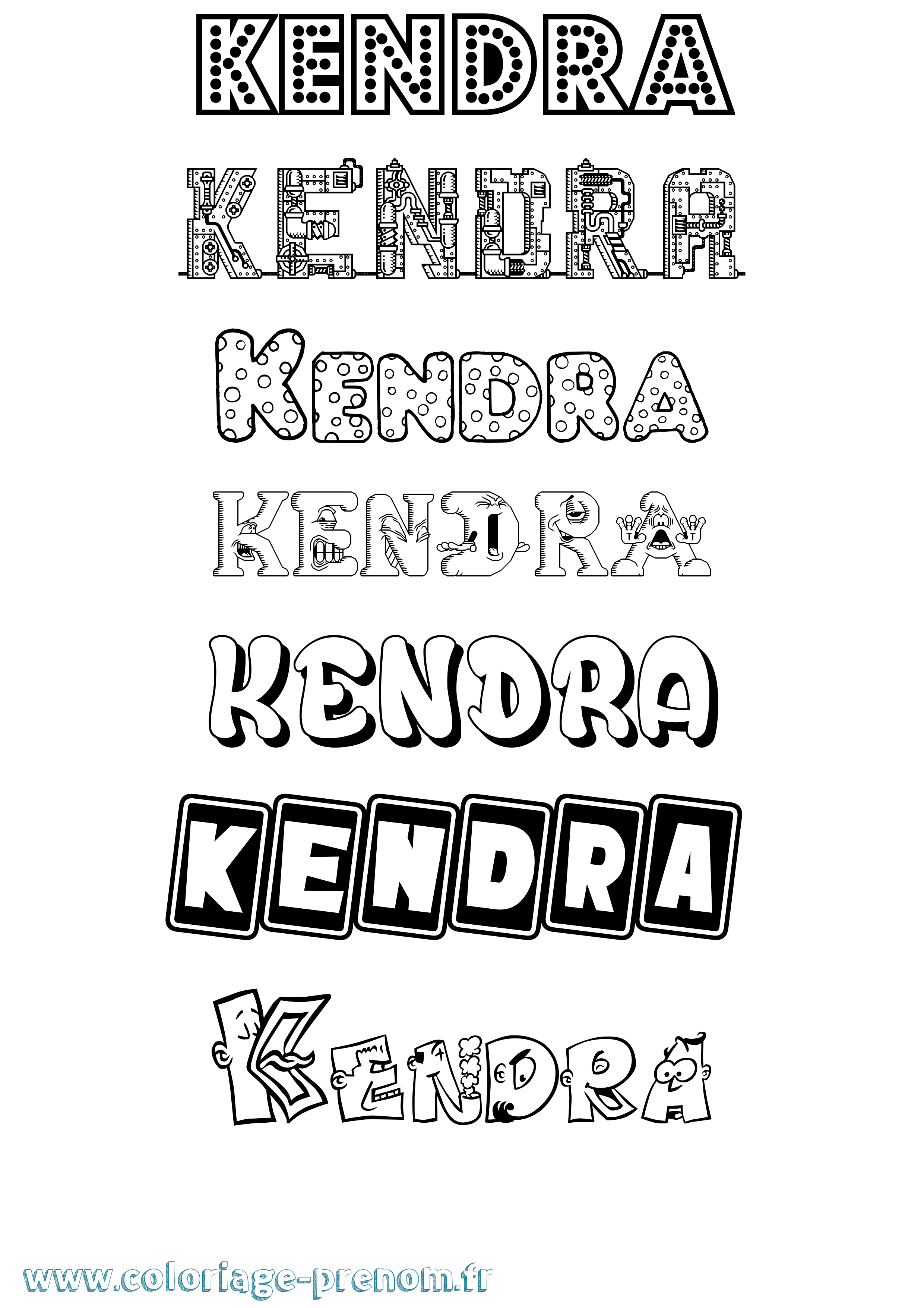 Coloriage Kendra Fun Coloriage prénom Kendra Fun