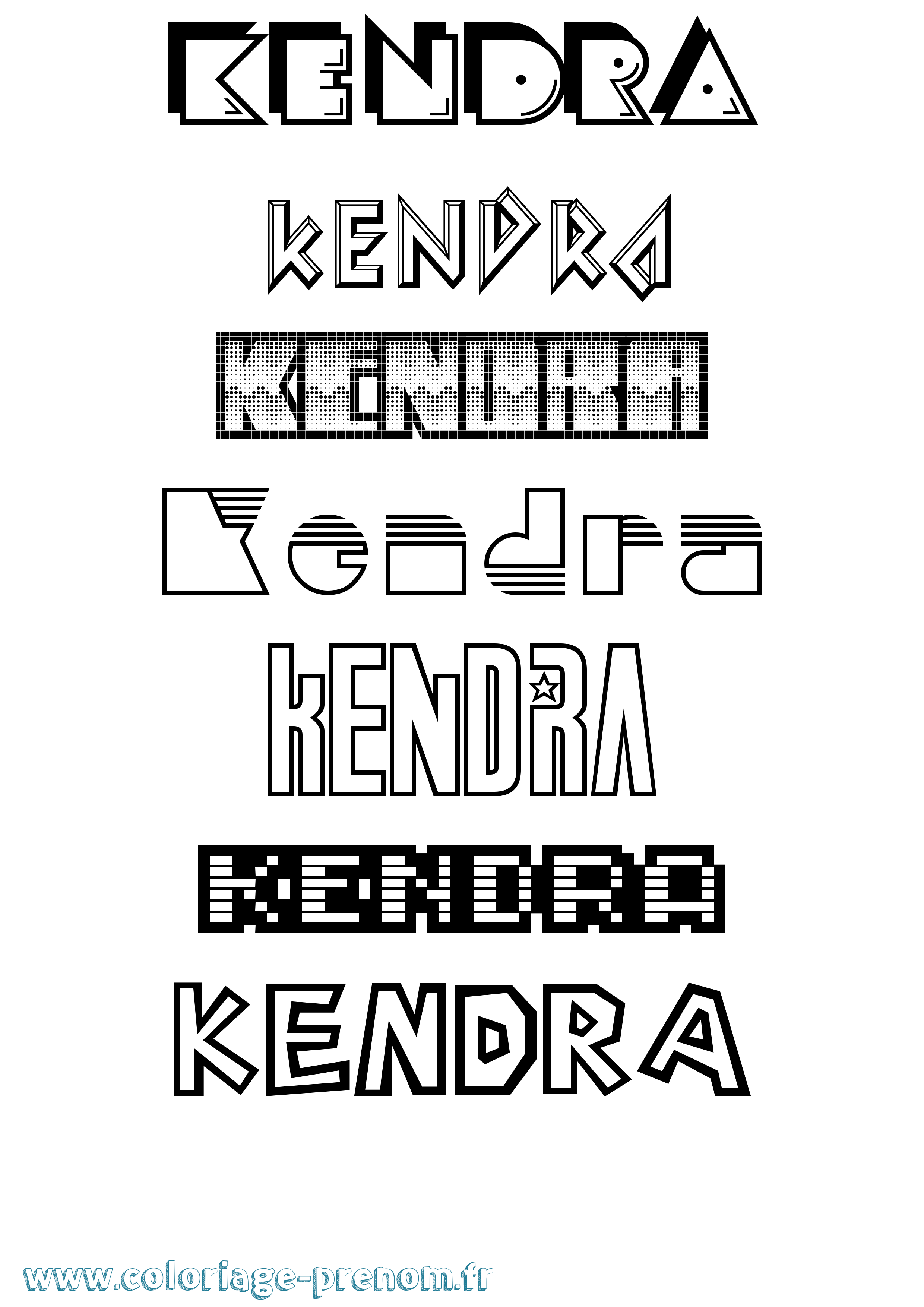 Coloriage Kendra Jeux Vidéos Coloriage prénom Kendra Jeux Vidéos