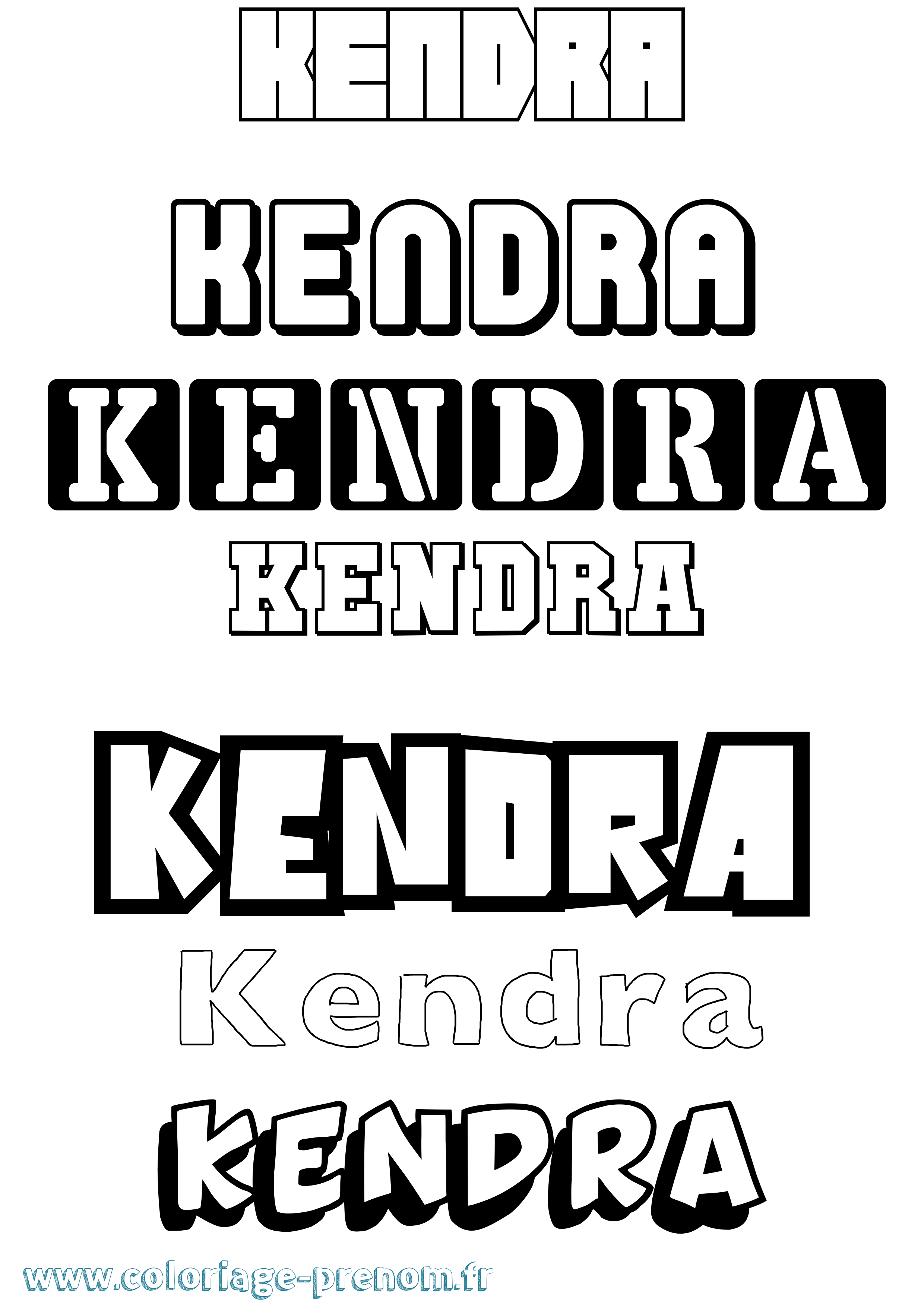 Coloriage Kendra Simple Coloriage prénom Kendra Simple