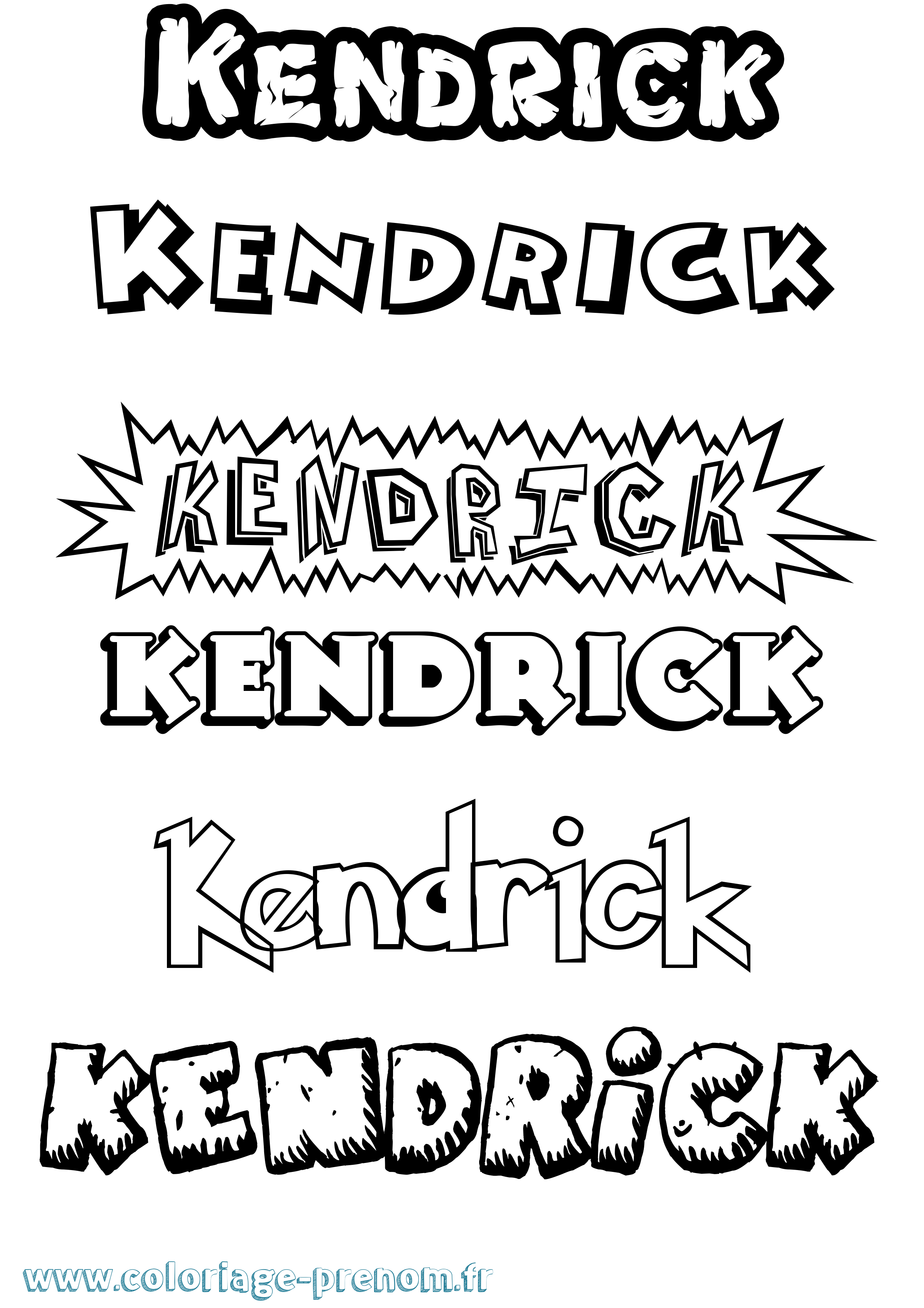 Coloriage Kendrick Dessin Animé Coloriage prénom Kendrick Dessin Animé