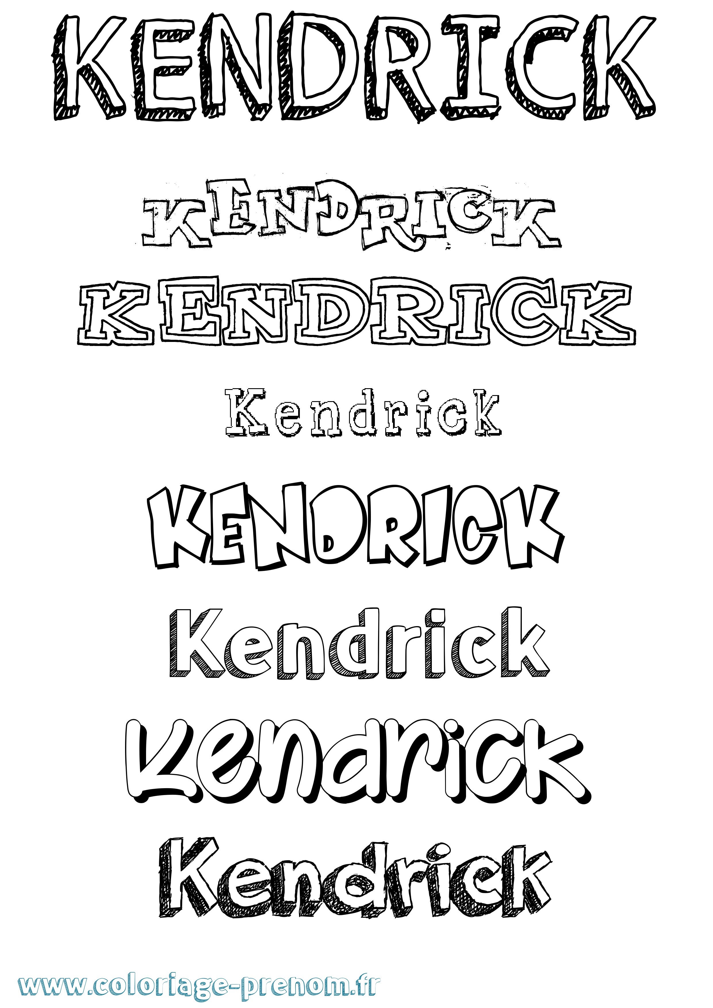 Coloriage Kendrick Dessiné Coloriage prénom Kendrick Dessiné