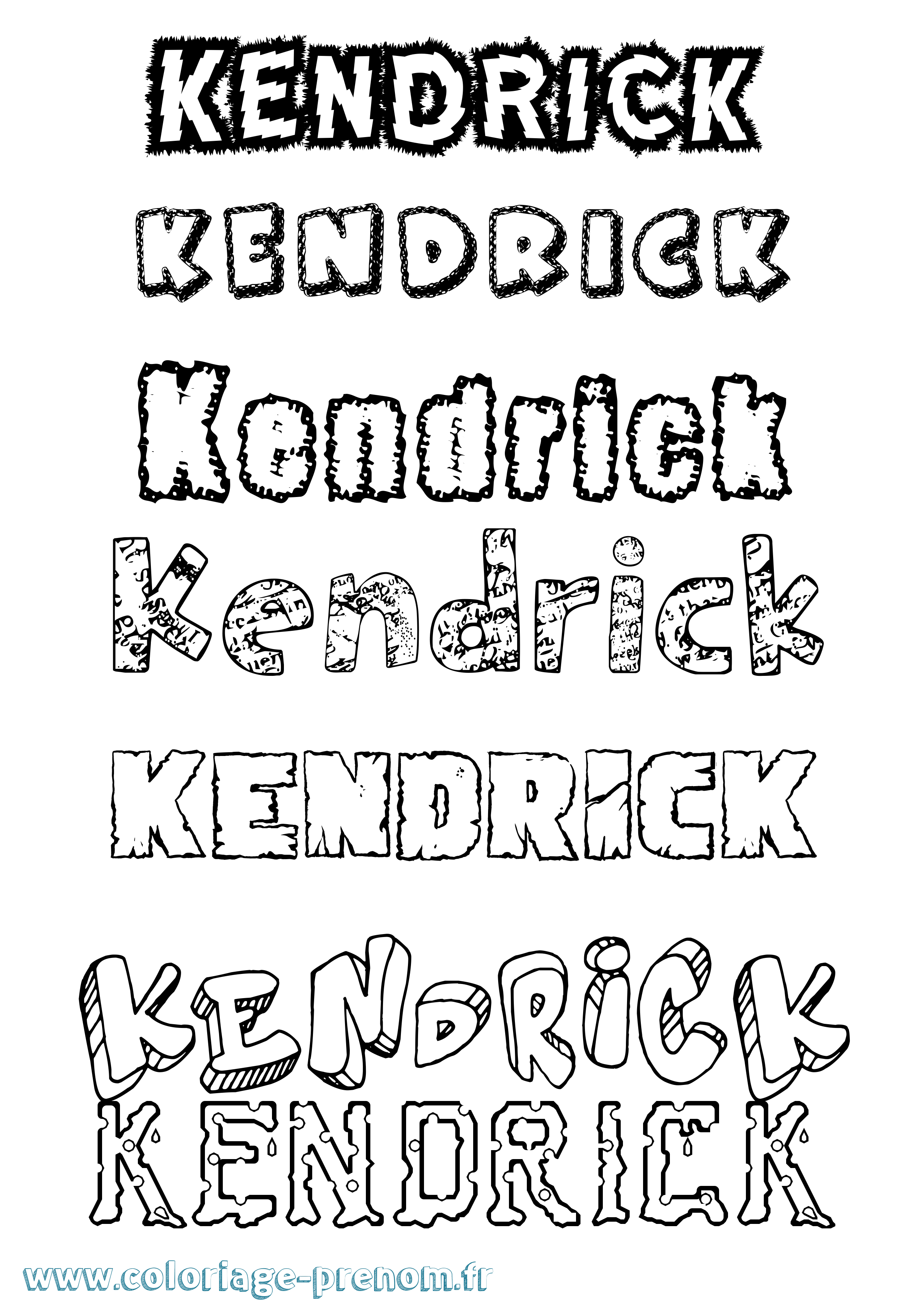 Coloriage Kendrick Destructuré Coloriage prénom Kendrick Destructuré