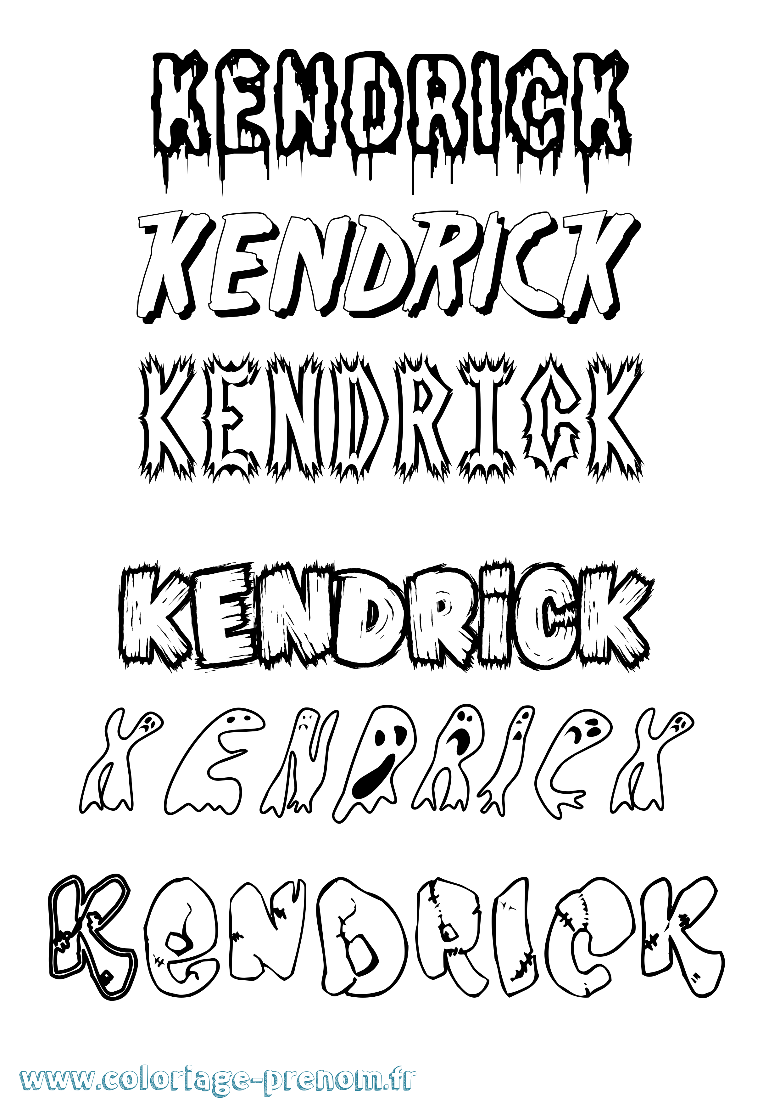 Coloriage Kendrick Frisson Coloriage prénom Kendrick Frisson