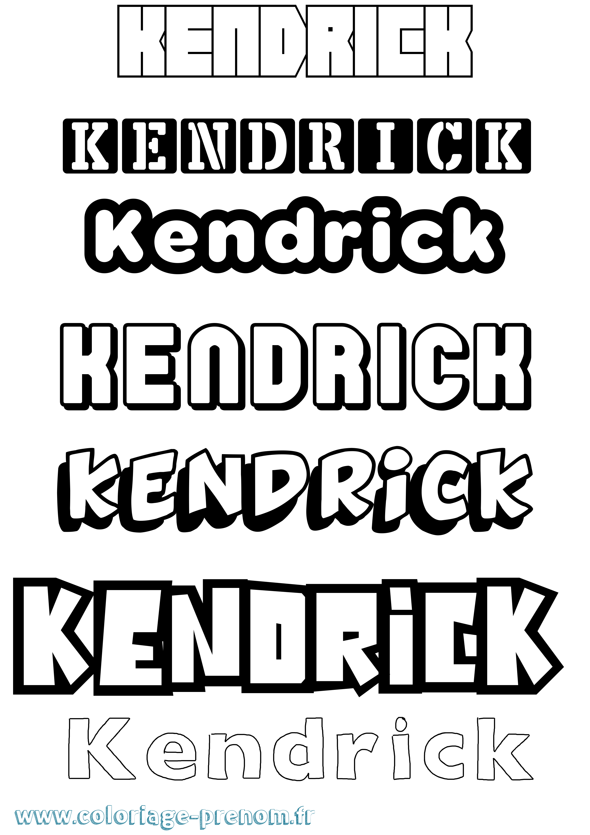 Coloriage Kendrick Simple Coloriage prénom Kendrick Simple