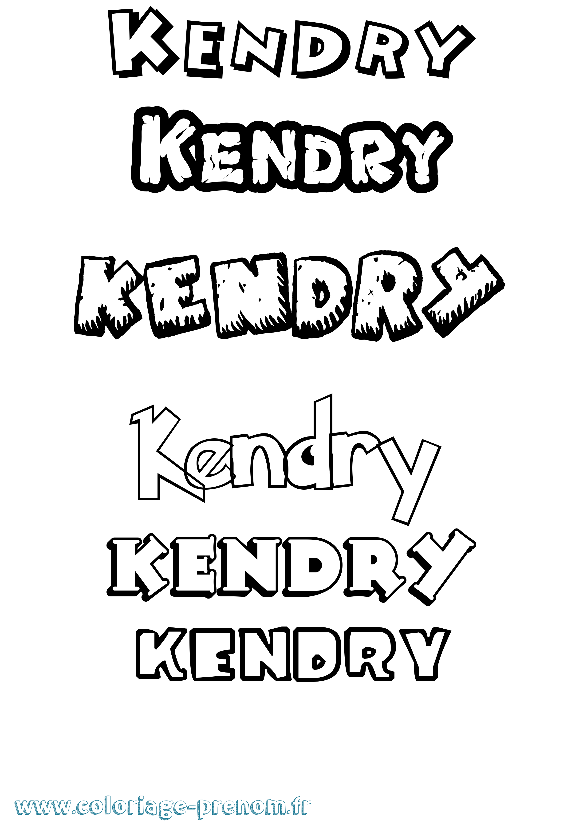 Coloriage Kendry Dessin Animé Coloriage prénom Kendry Dessin Animé