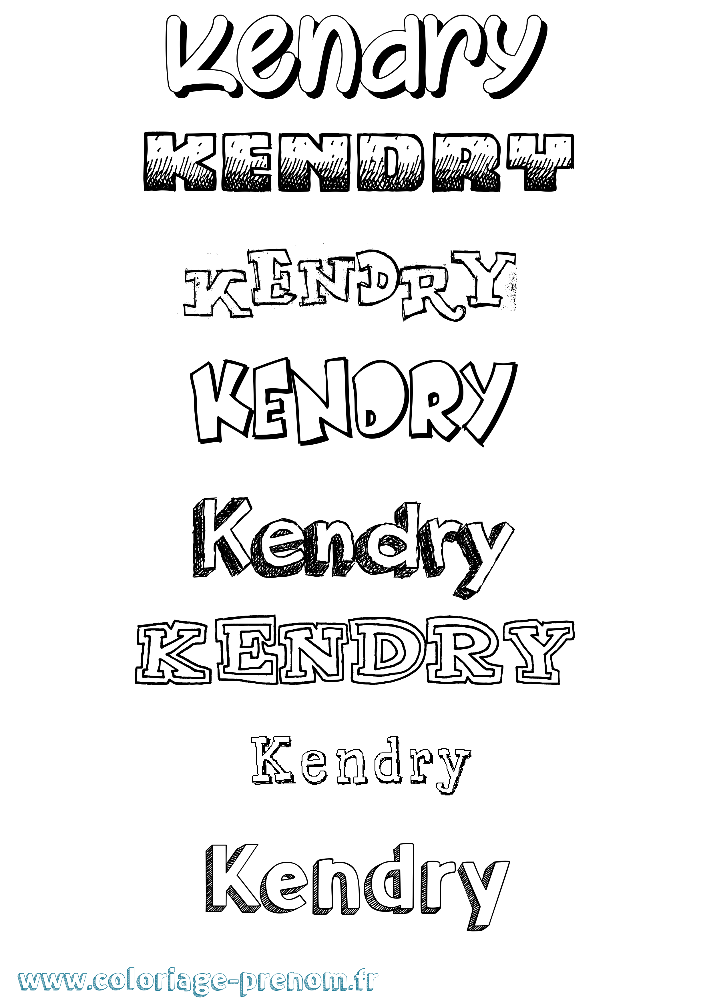 Coloriage Kendry Dessiné Coloriage prénom Kendry Dessiné