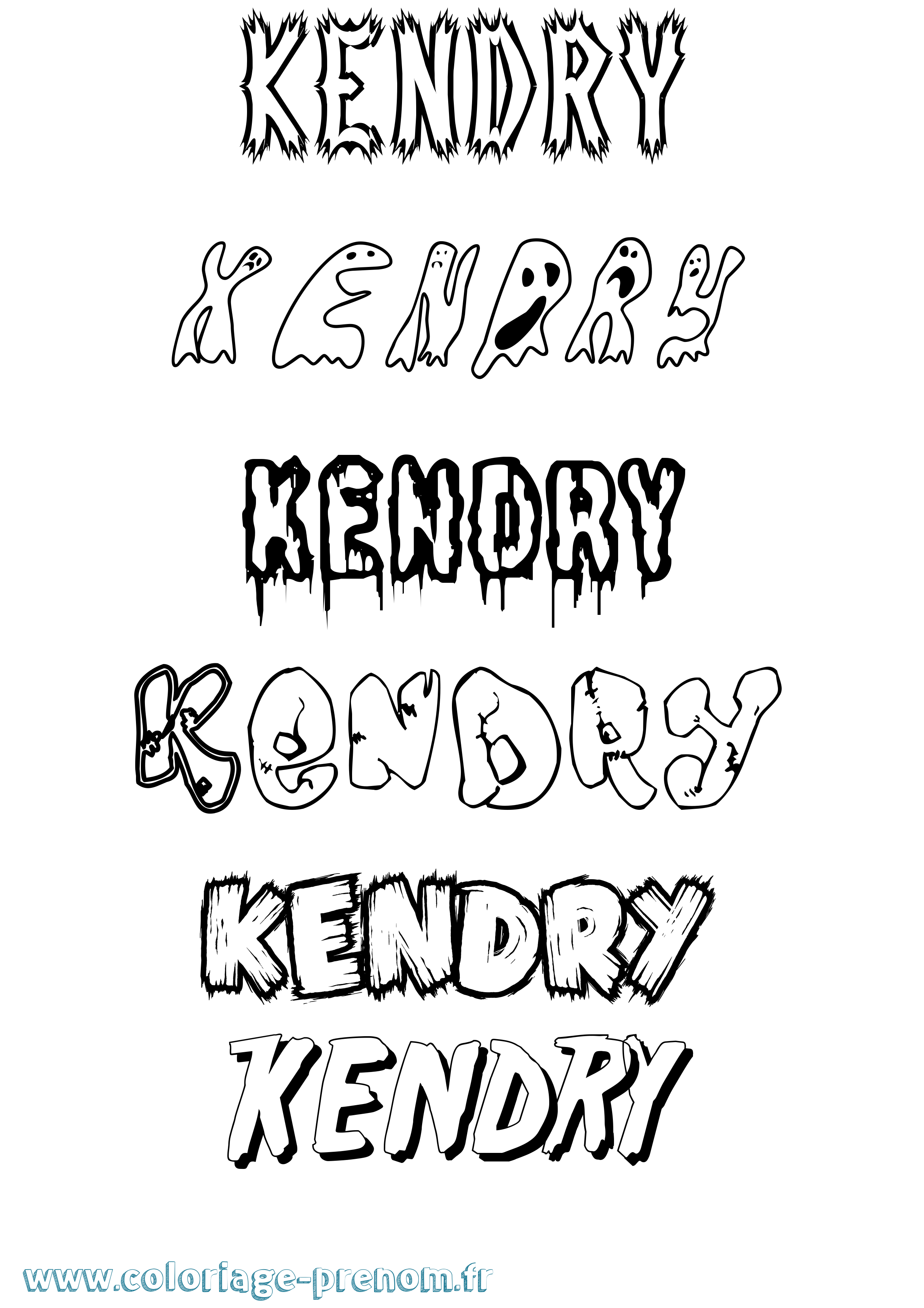 Coloriage Kendry Frisson Coloriage prénom Kendry Frisson