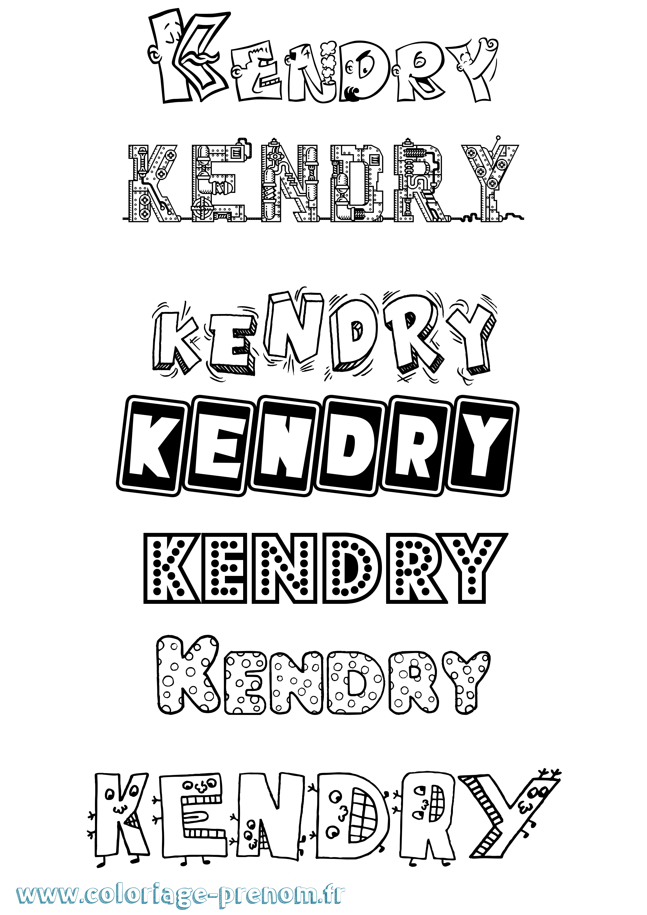 Coloriage Kendry Fun Coloriage prénom Kendry Fun