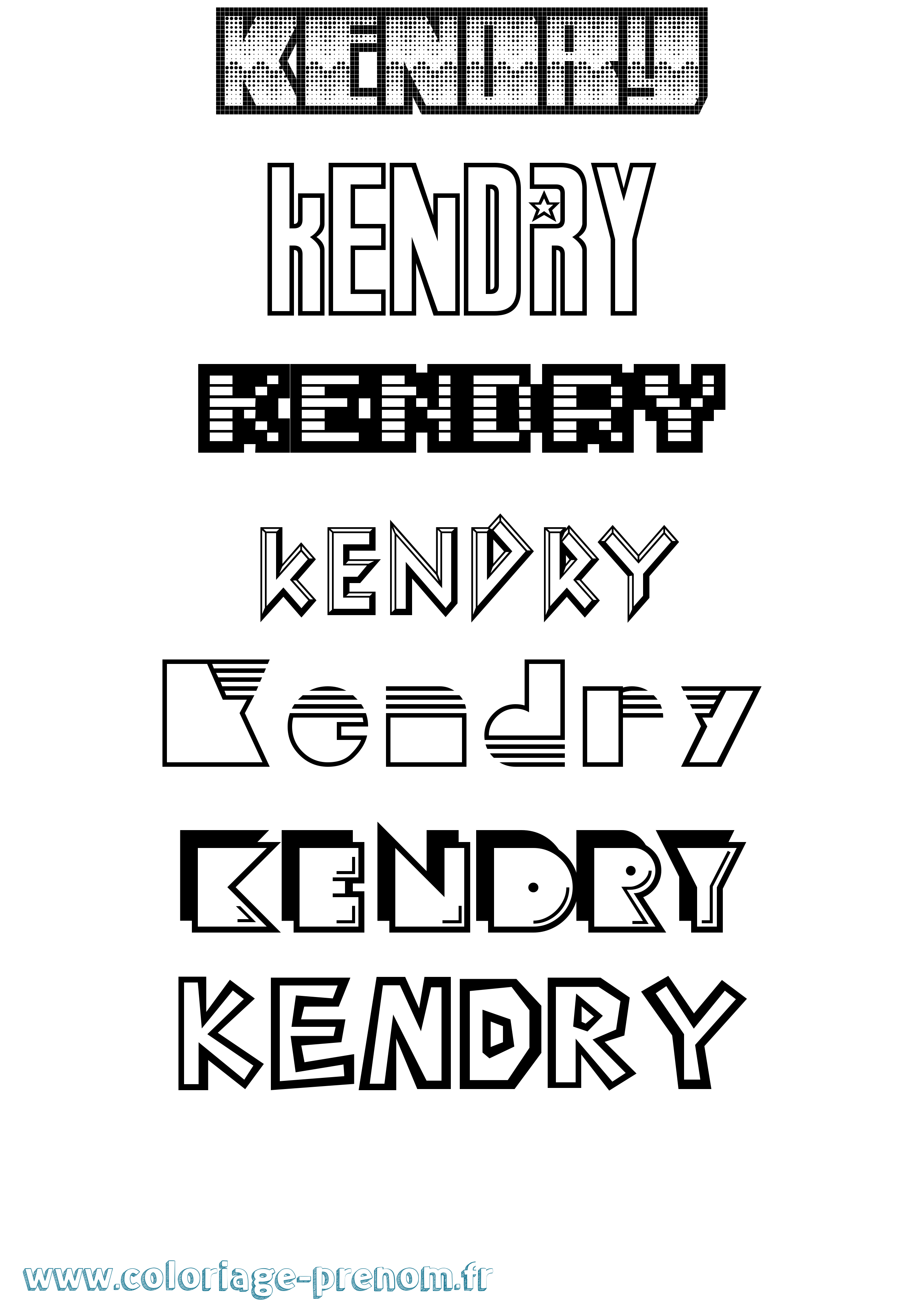 Coloriage Kendry Jeux Vidéos Coloriage prénom Kendry Jeux Vidéos