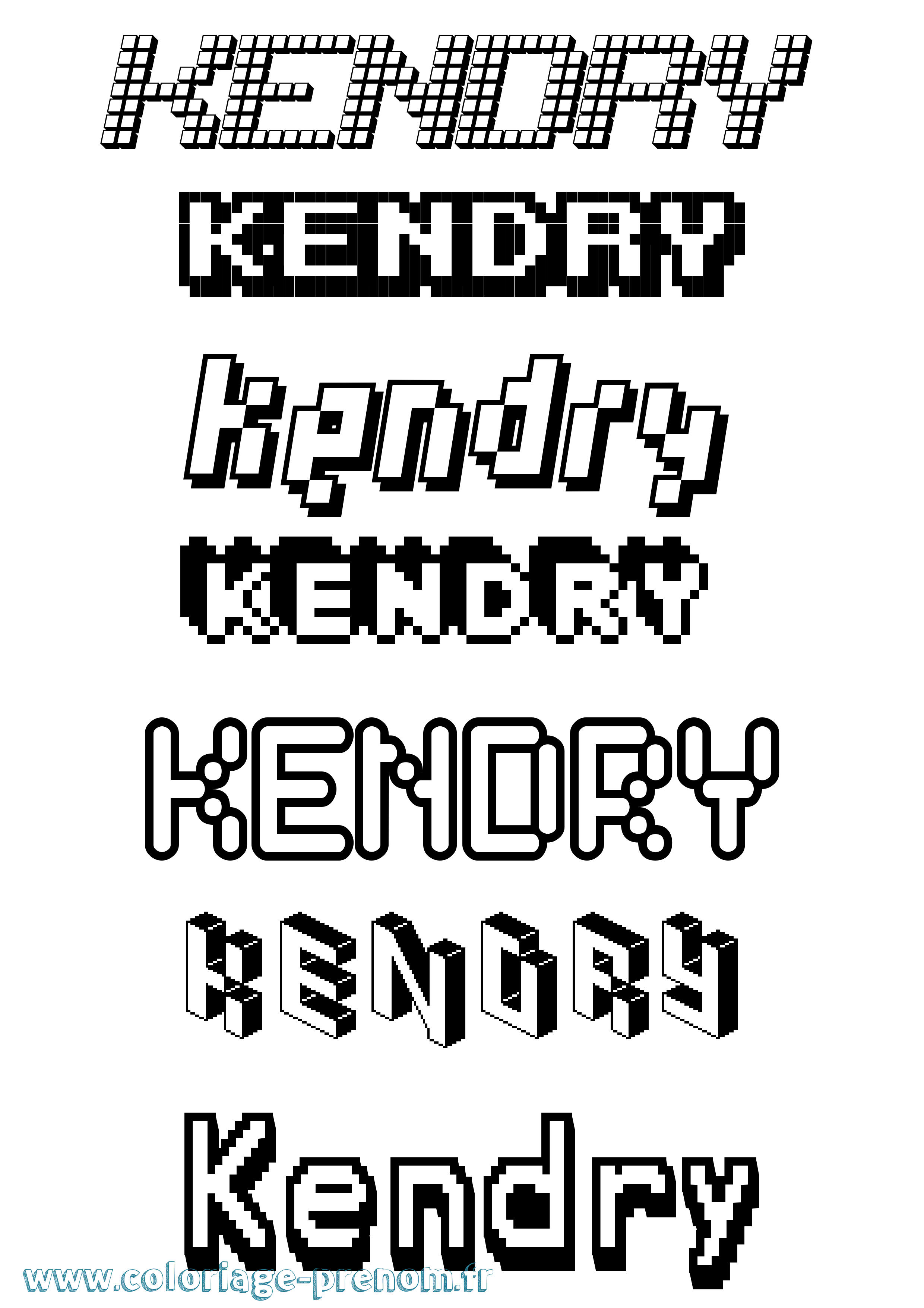 Coloriage Kendry Pixel Coloriage prénom Kendry Pixel