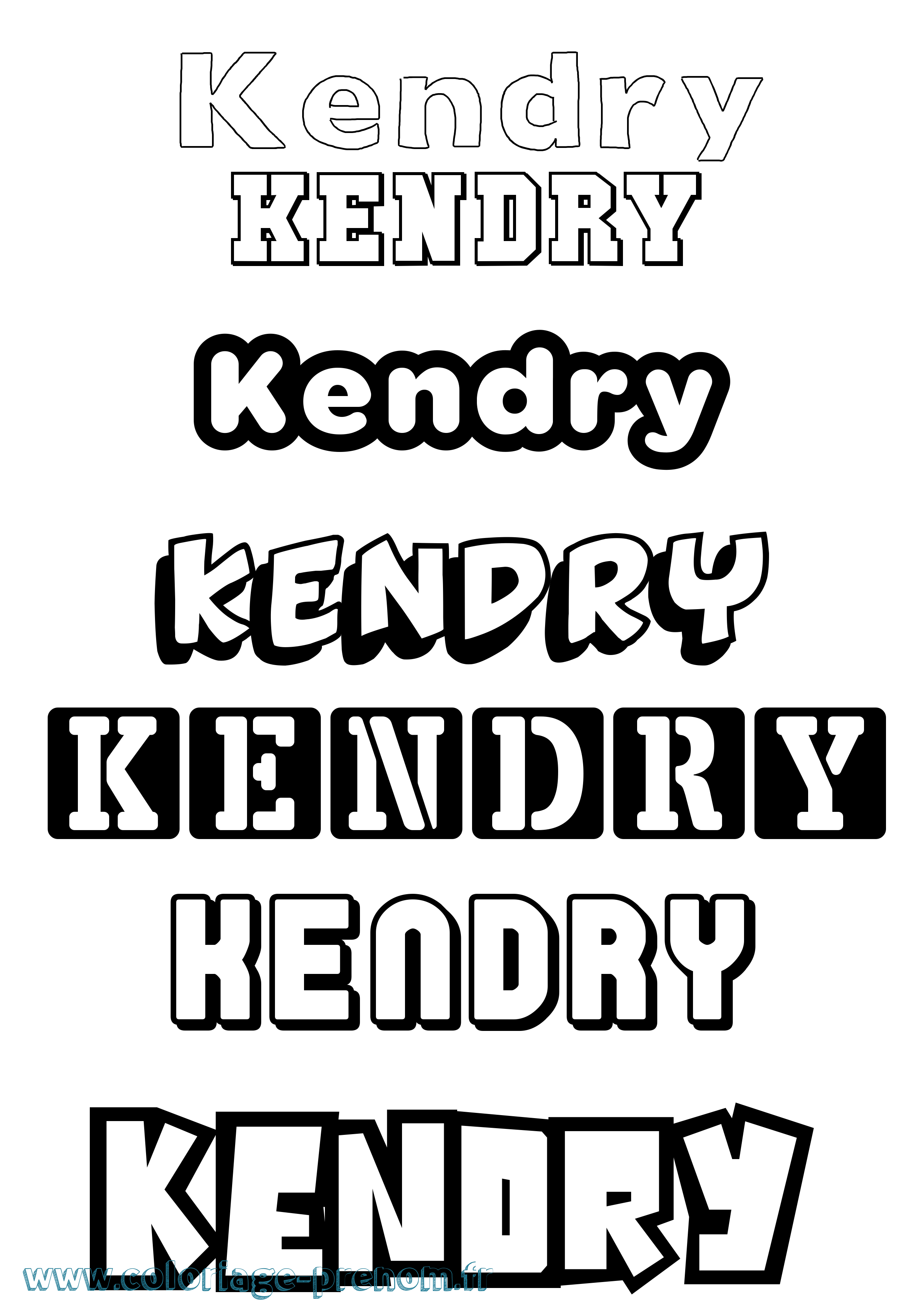 Coloriage Kendry Simple Coloriage prénom Kendry Simple