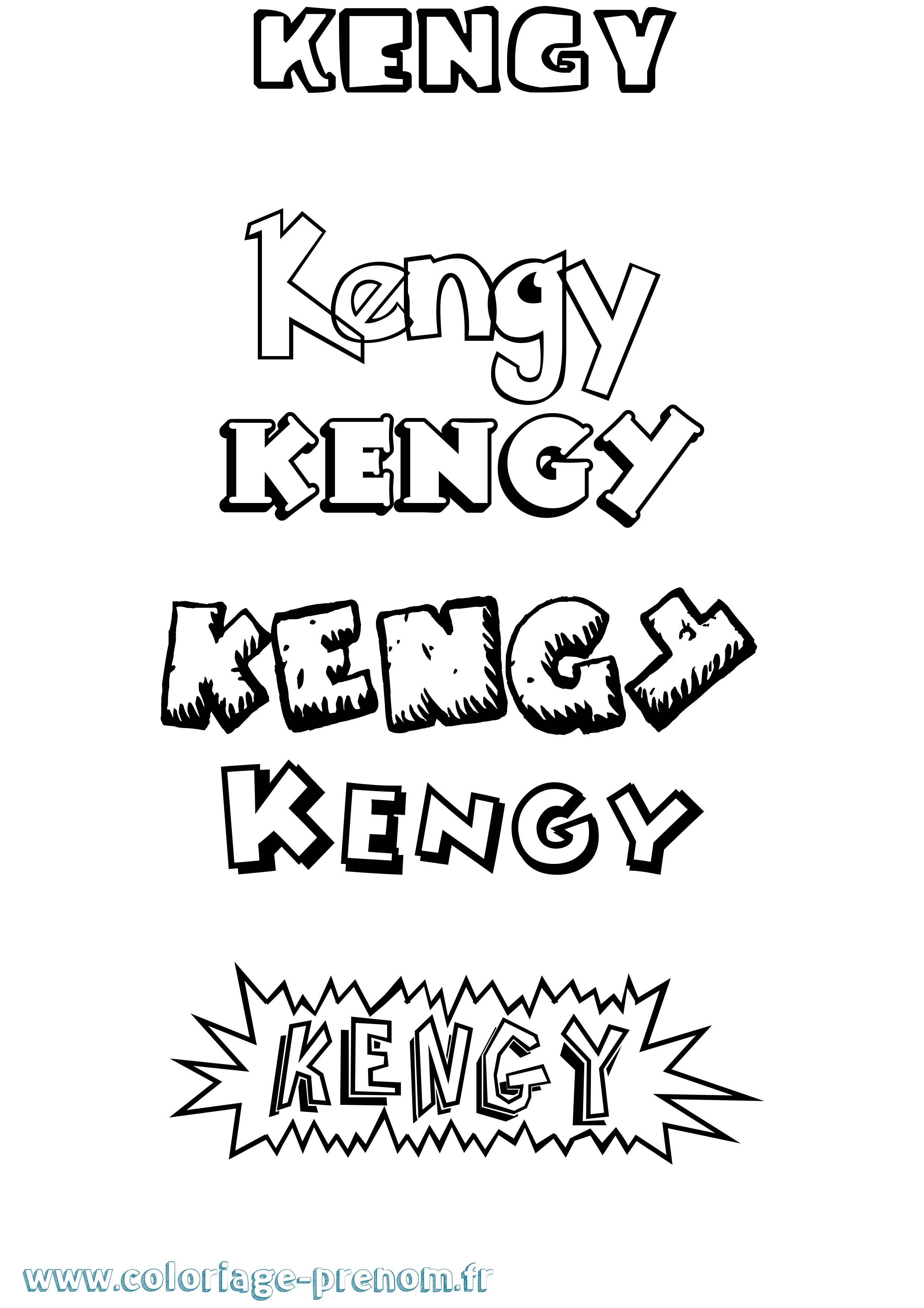 Coloriage Kengy Dessin Animé Coloriage prénom Kengy Dessin Animé
