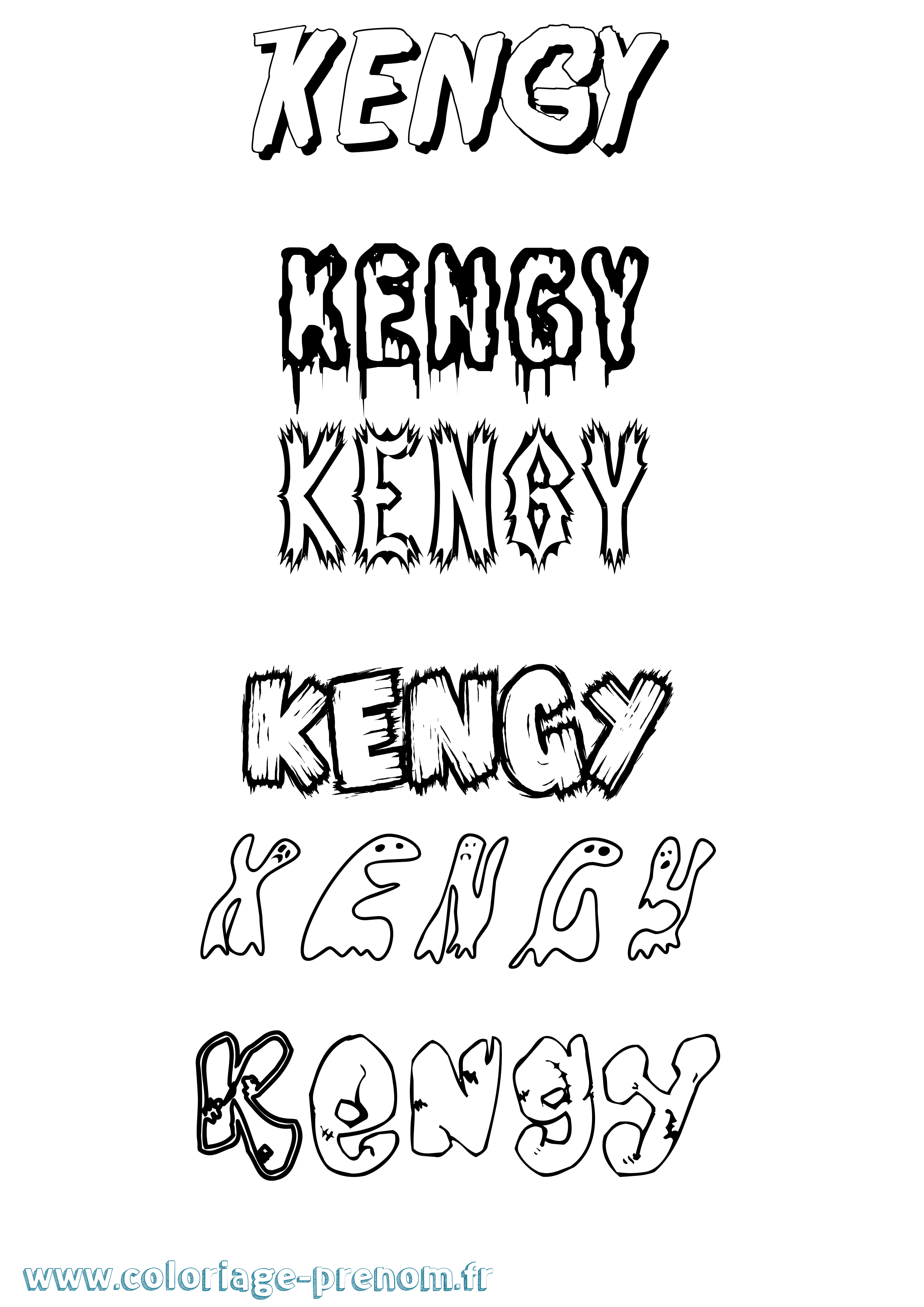 Coloriage Kengy Frisson Coloriage prénom Kengy Frisson
