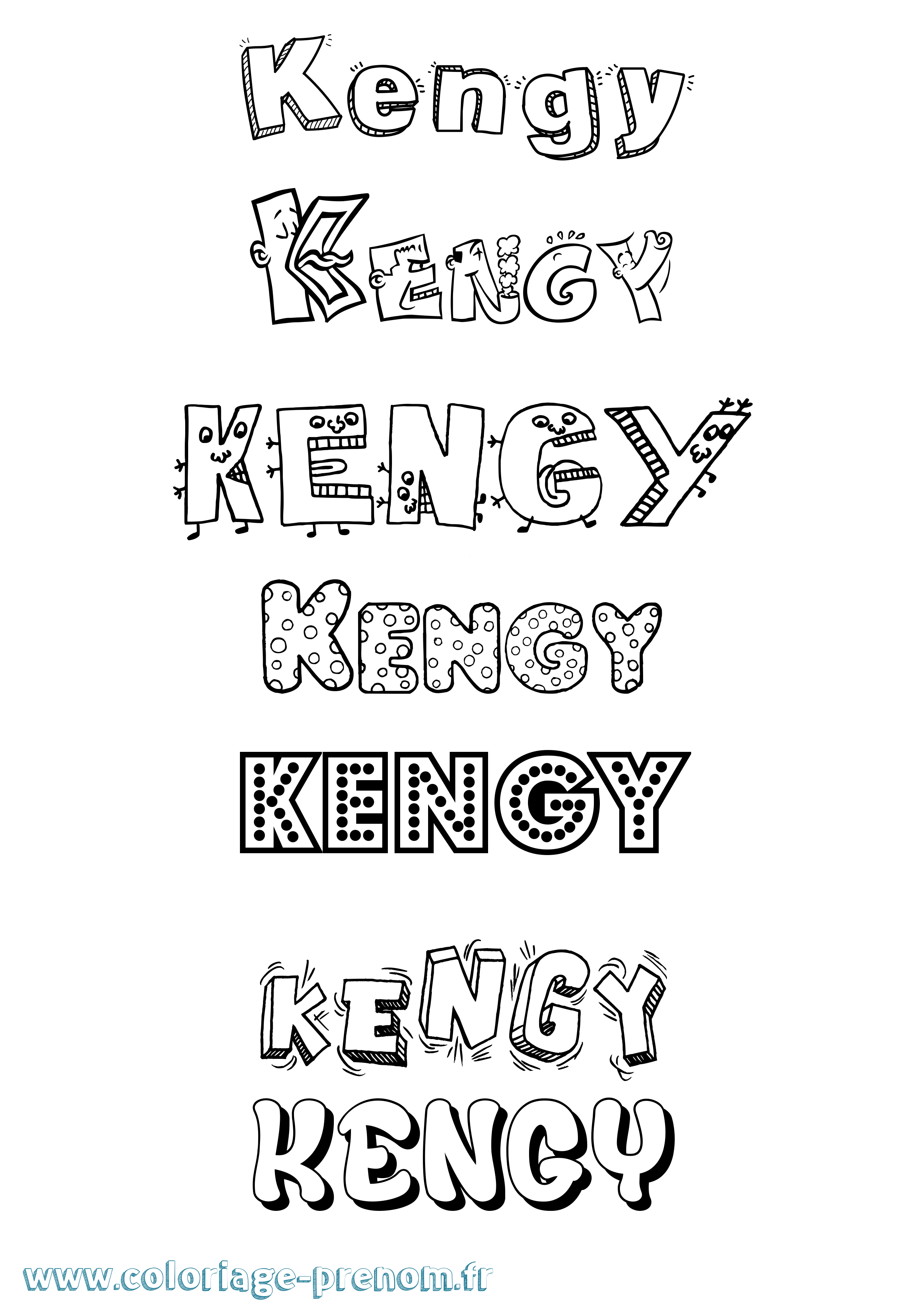 Coloriage Kengy Fun Coloriage prénom Kengy Fun