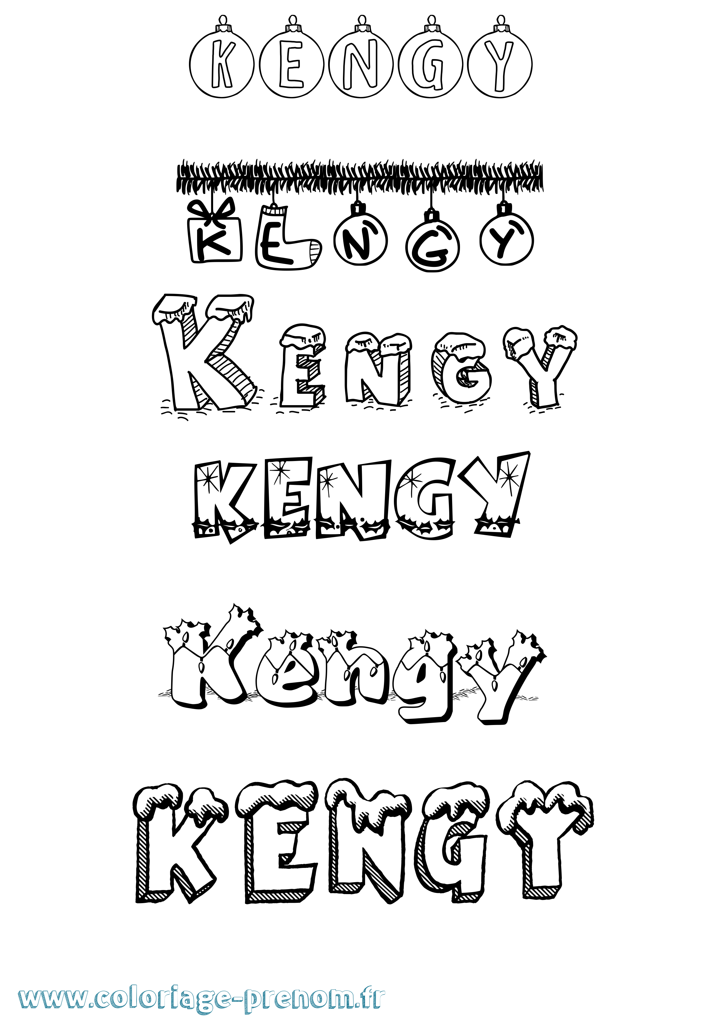 Coloriage Kengy Noël Coloriage prénom Kengy Noël