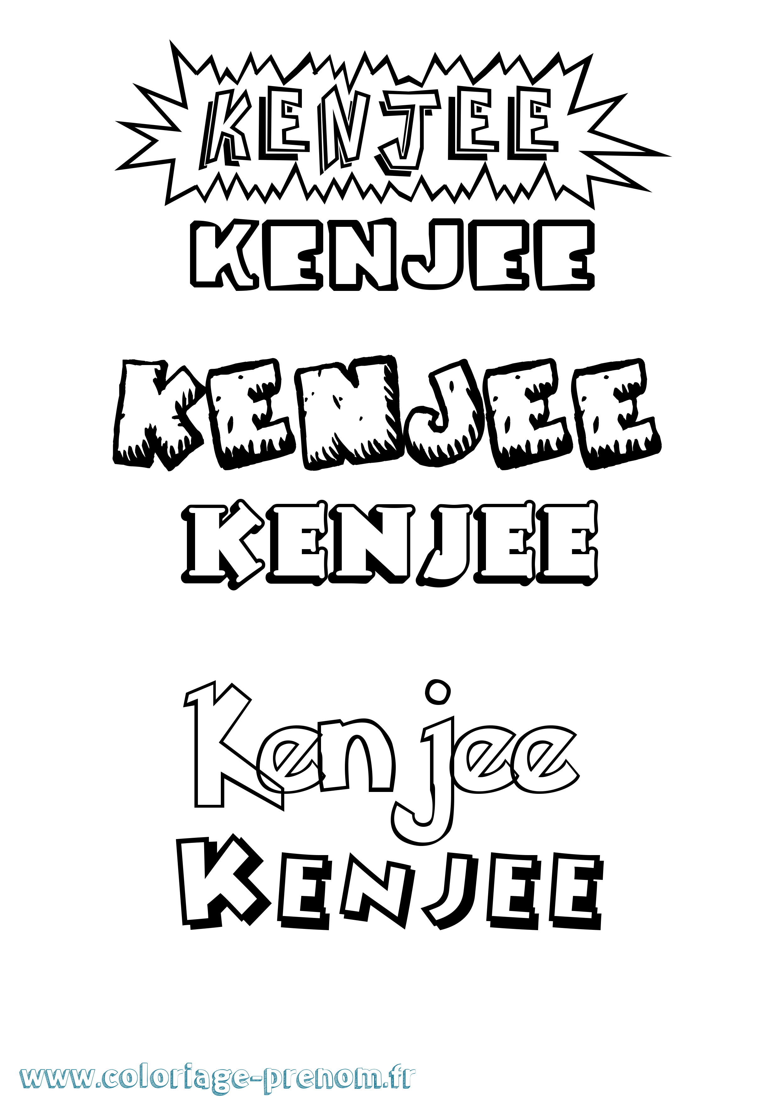 Coloriage Kenjee Dessin Animé Coloriage prénom Kenjee Dessin Animé