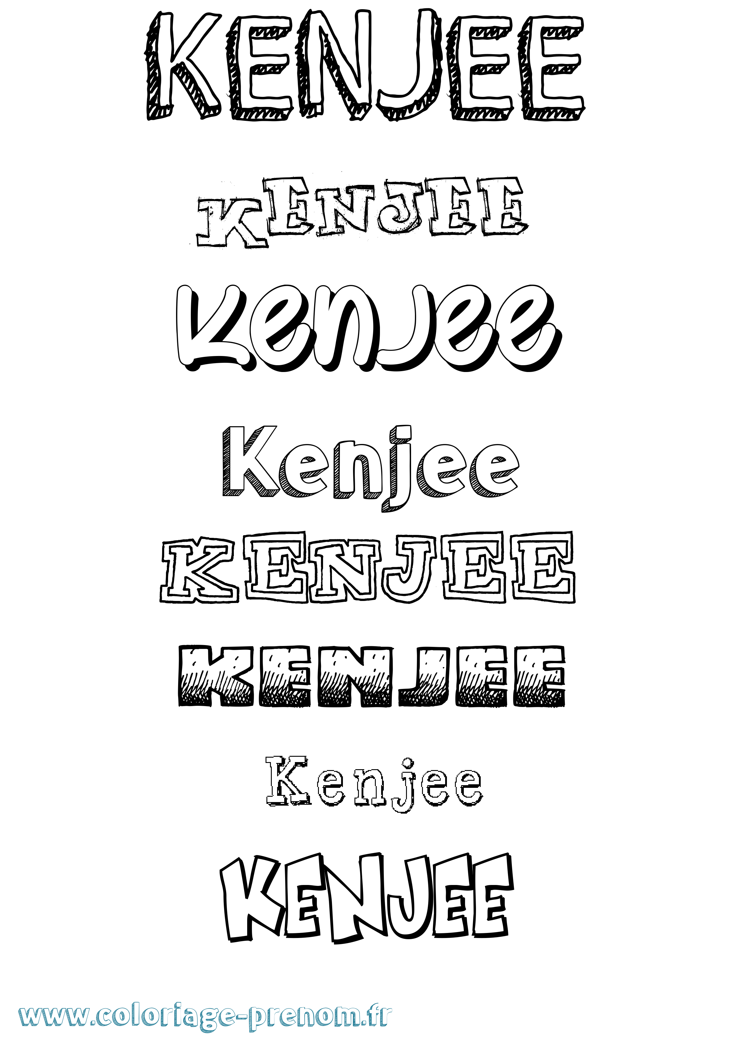 Coloriage Kenjee Dessiné Coloriage prénom Kenjee Dessiné
