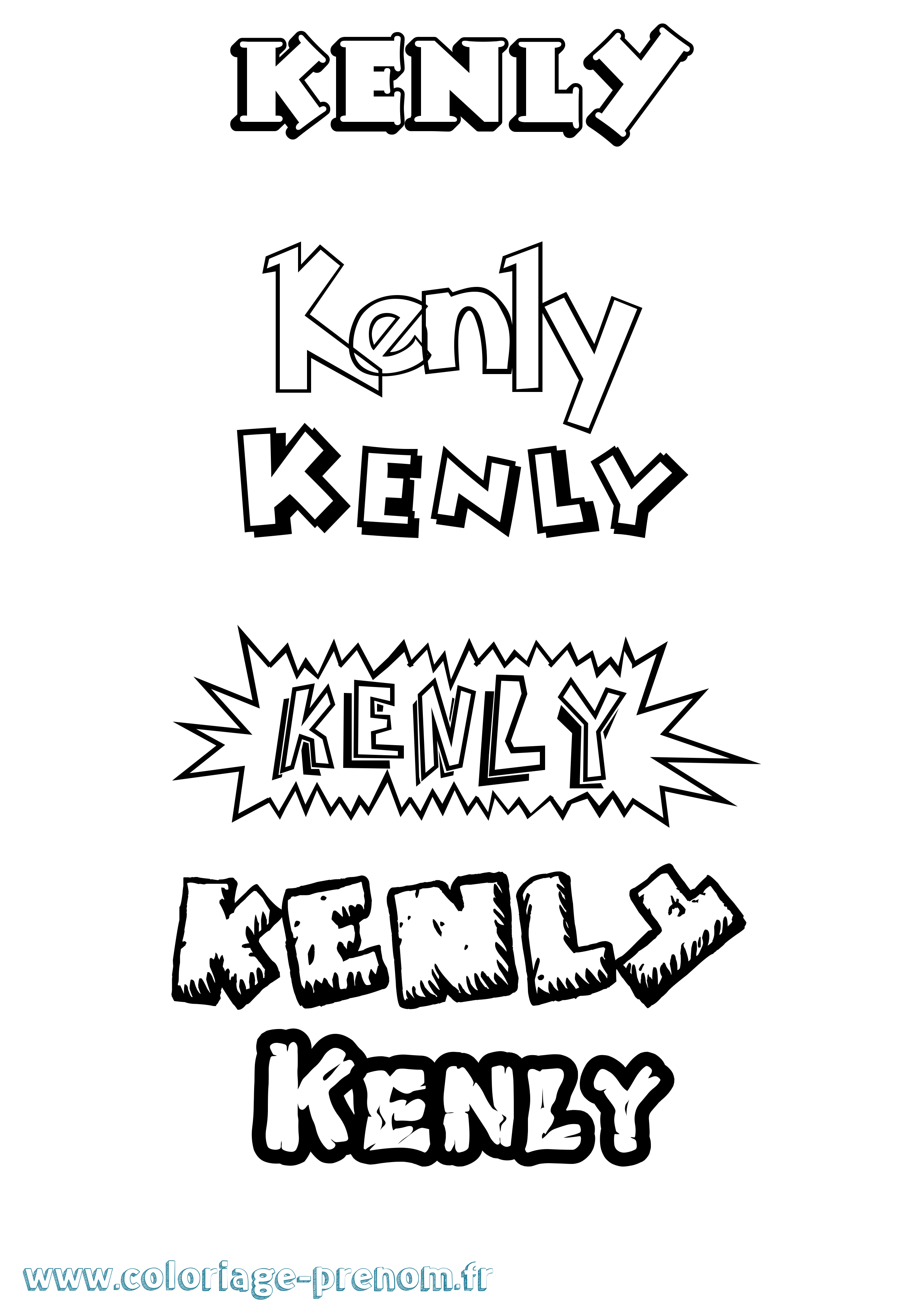 Coloriage Kenly Dessin Animé Coloriage prénom Kenly Dessin Animé