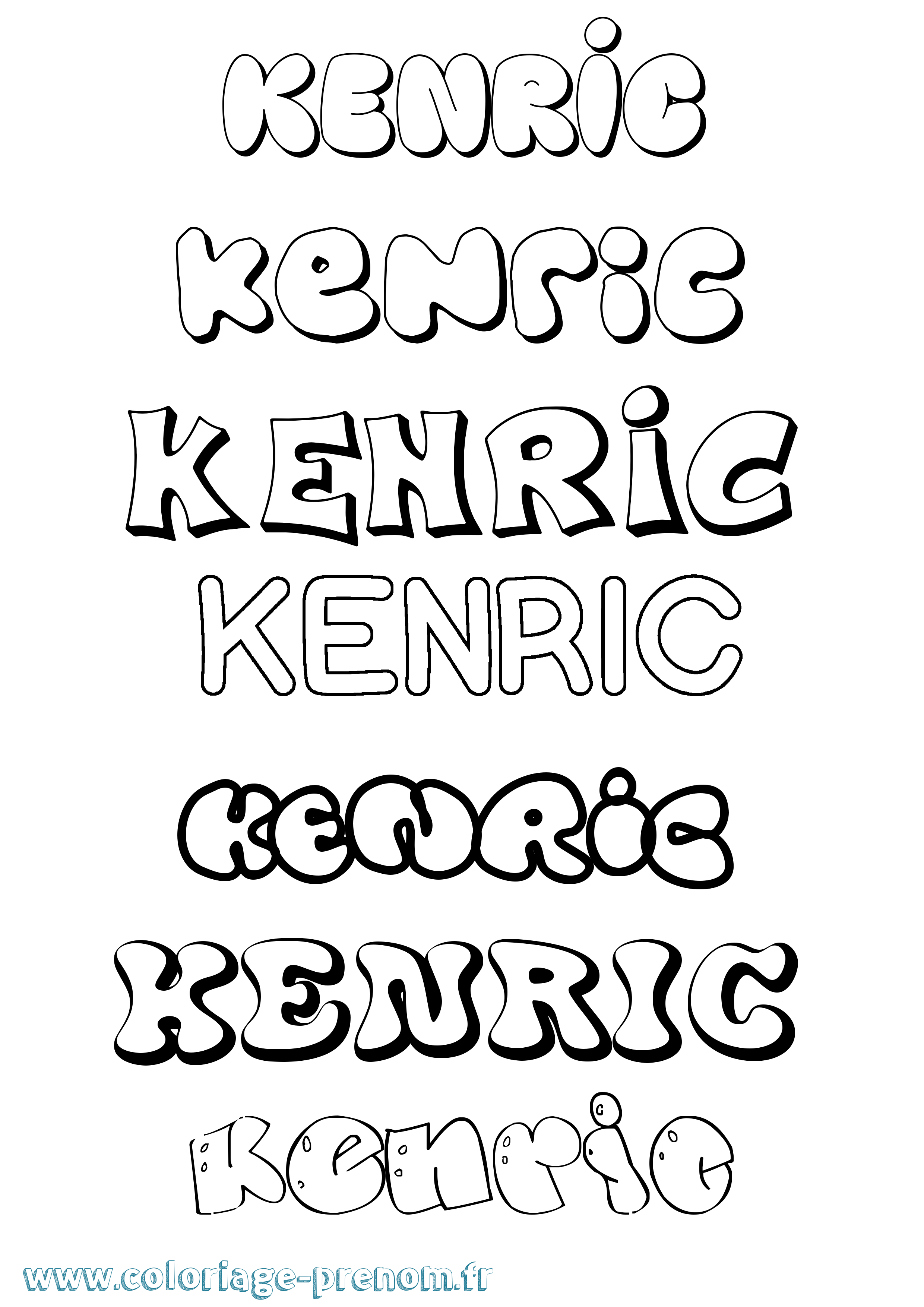 Coloriage Kenric Bubble Coloriage prénom Kenric Bubble