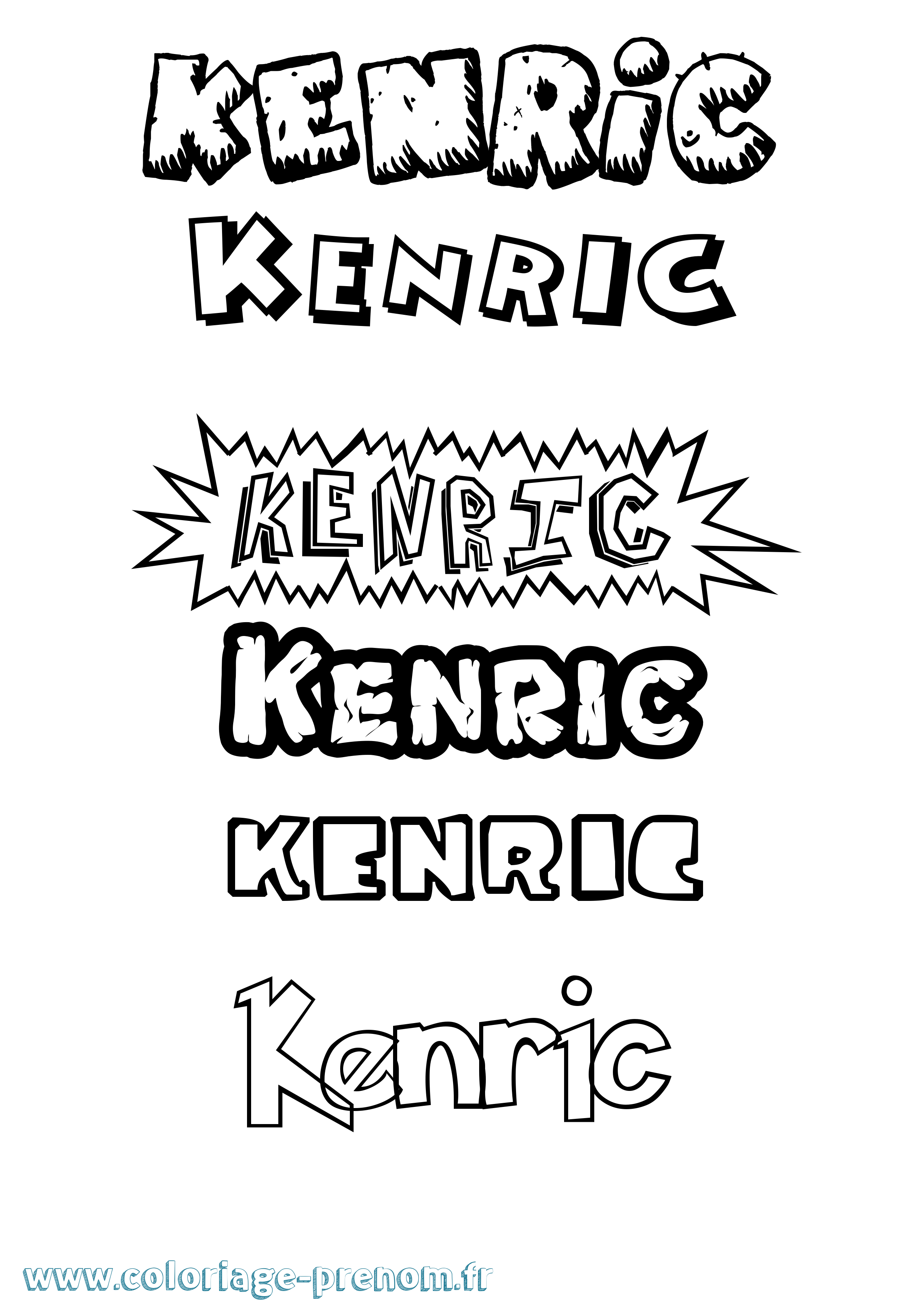 Coloriage Kenric Dessin Animé Coloriage prénom Kenric Dessin Animé