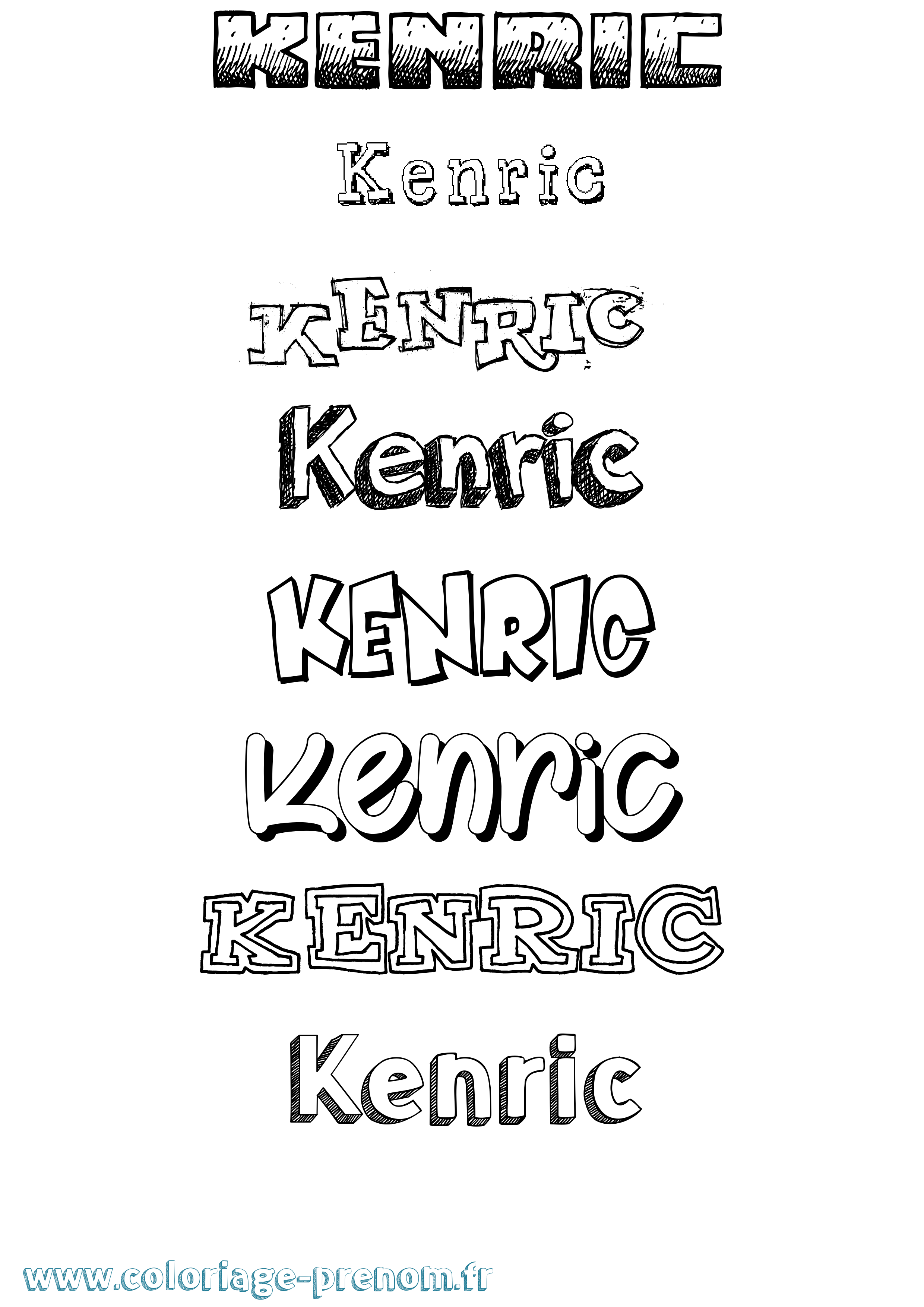 Coloriage Kenric Dessiné Coloriage prénom Kenric Dessiné
