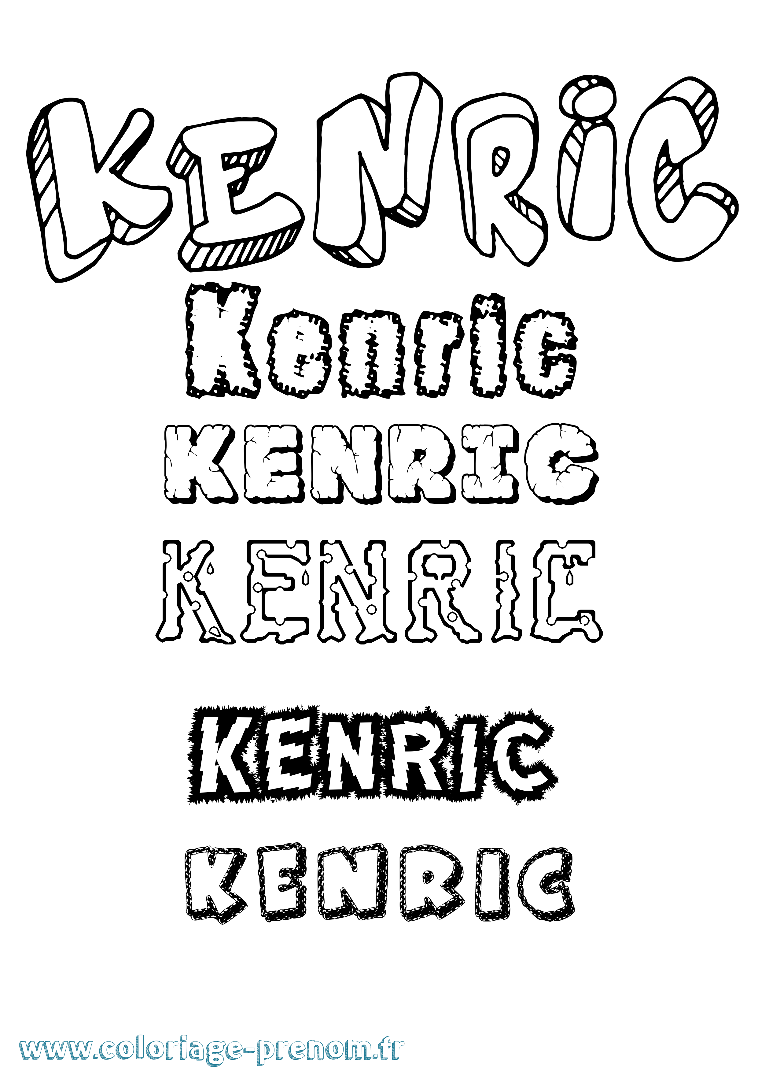 Coloriage Kenric Destructuré Coloriage prénom Kenric Destructuré