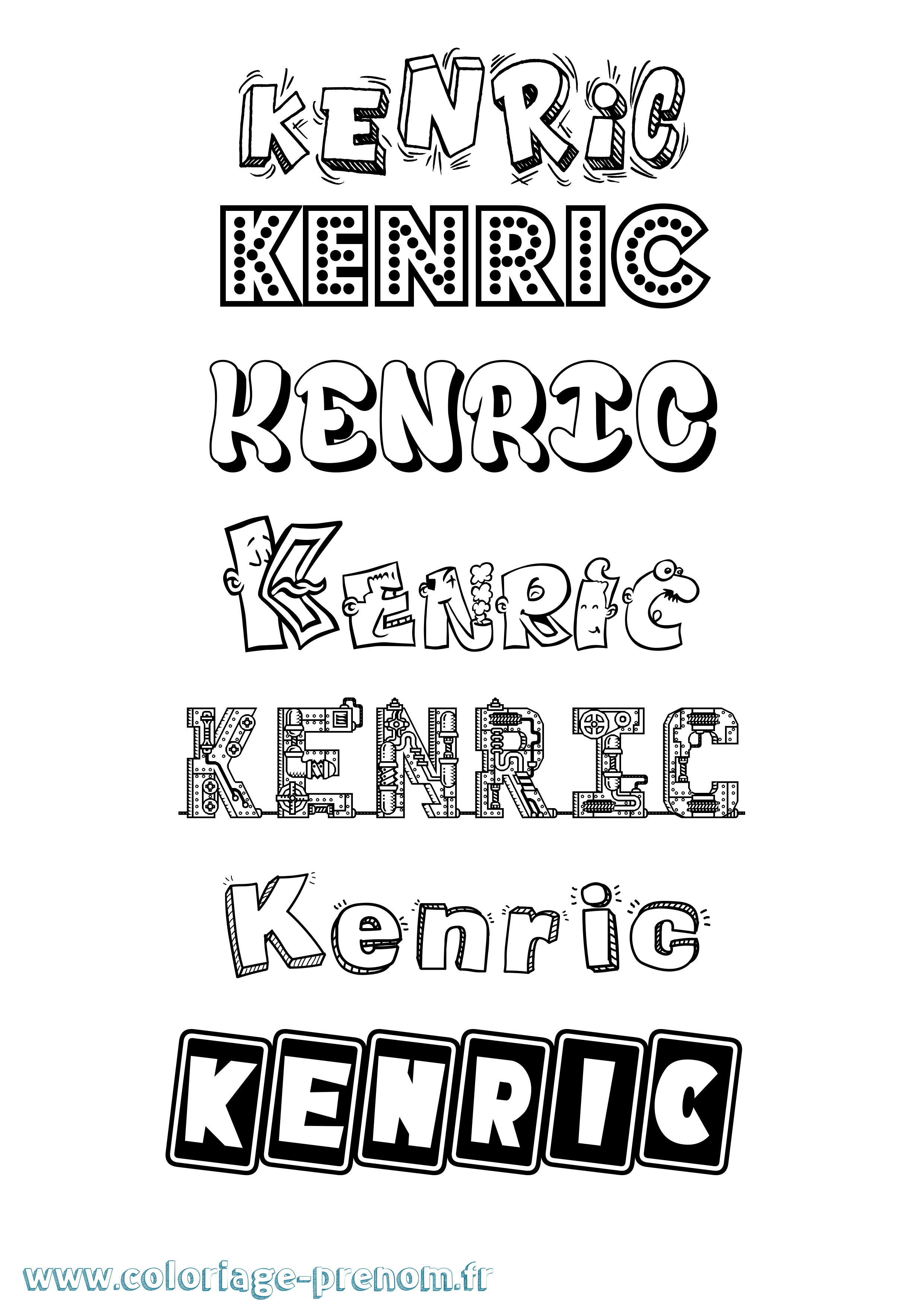 Coloriage Kenric Fun Coloriage prénom Kenric Fun