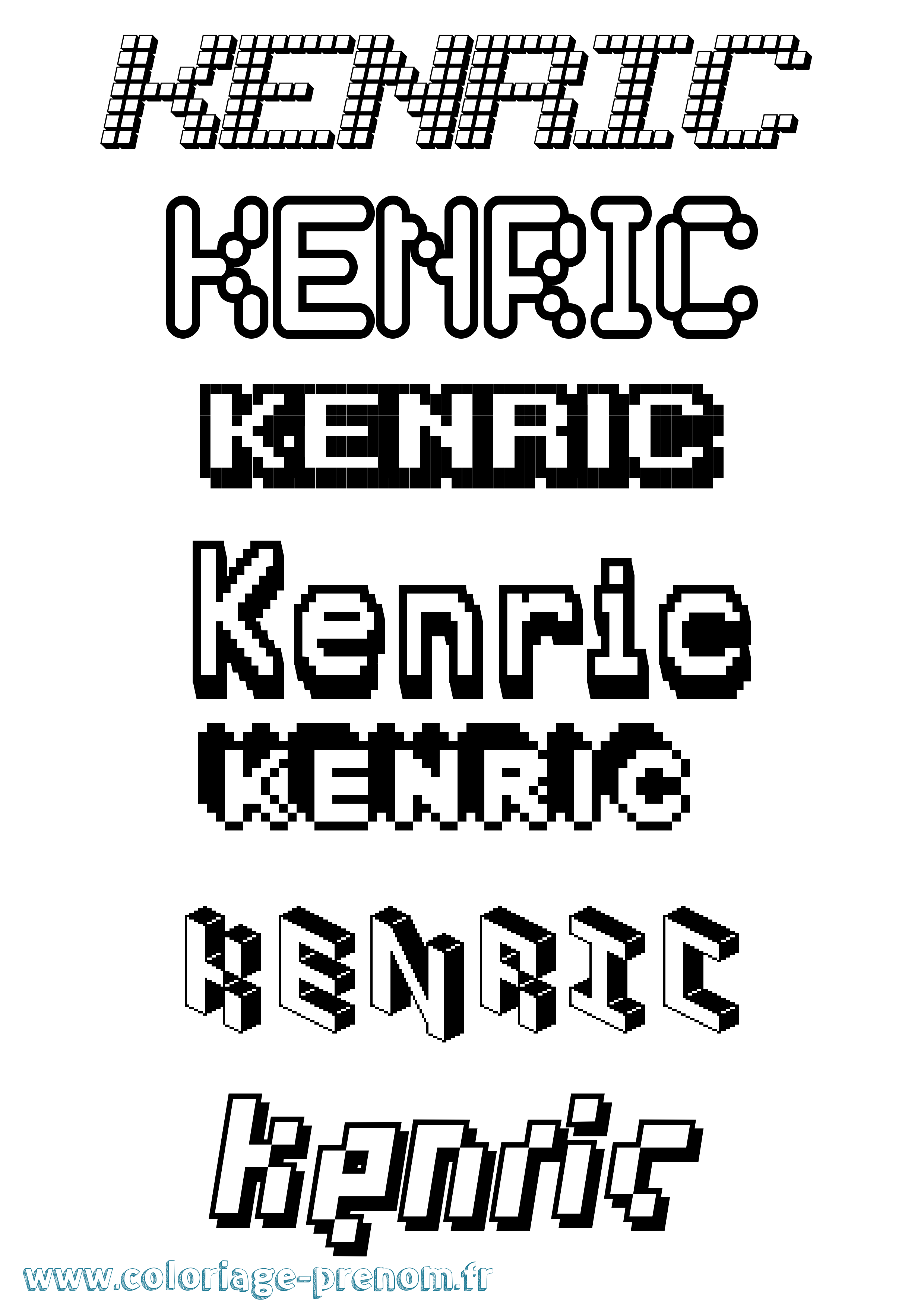 Coloriage Kenric Pixel Coloriage prénom Kenric Pixel