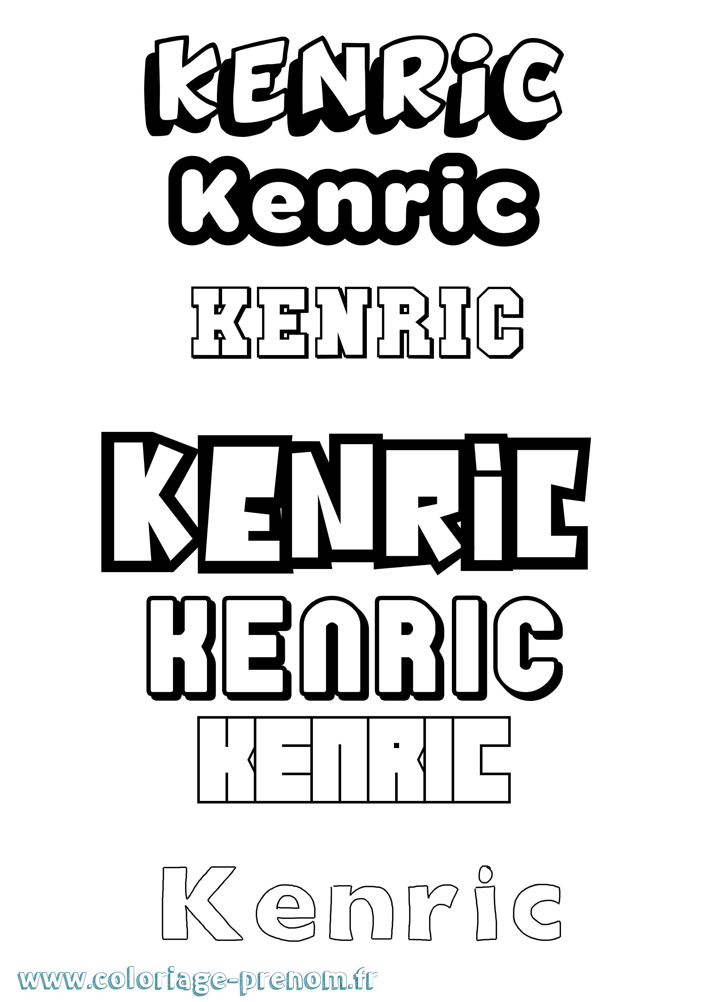 Coloriage Kenric Simple Coloriage prénom Kenric Simple