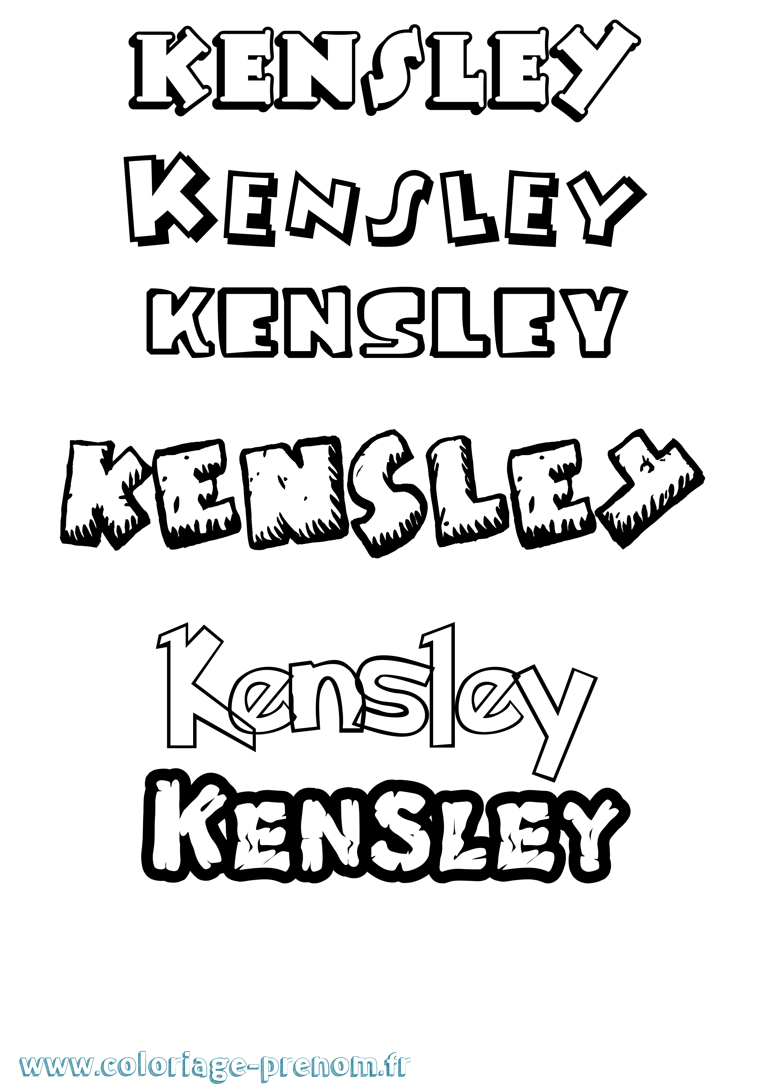 Coloriage Kensley Dessin Animé Coloriage prénom Kensley Dessin Animé