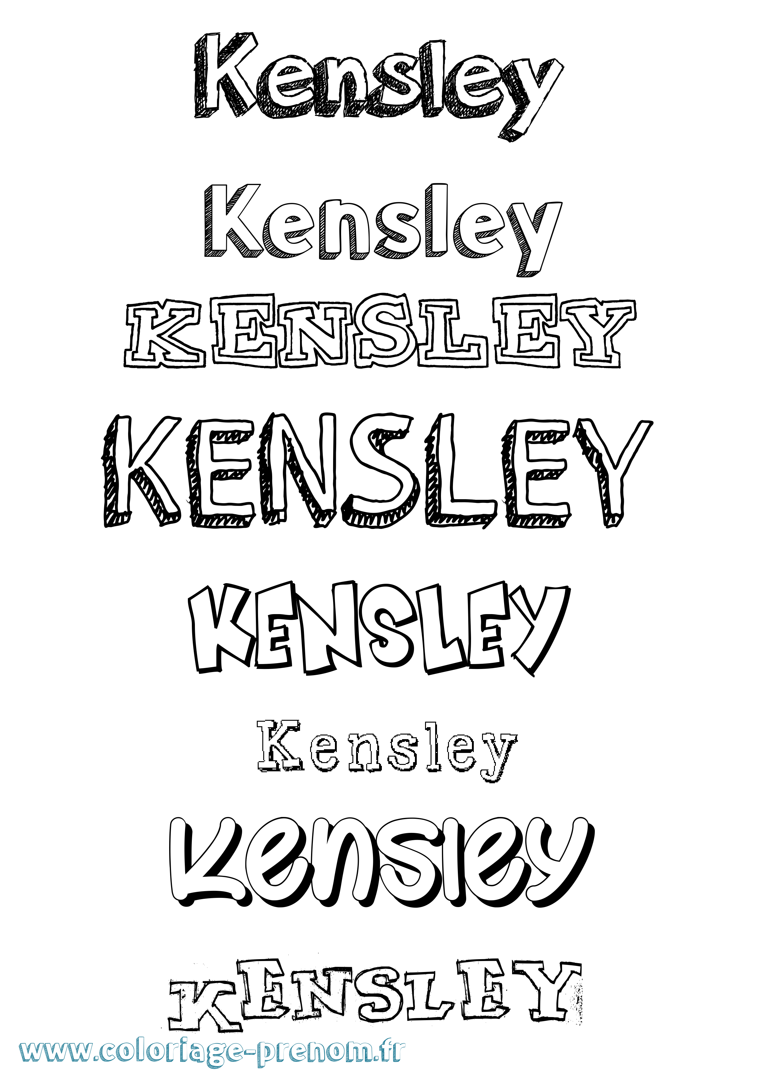 Coloriage Kensley Dessiné Coloriage prénom Kensley Dessiné