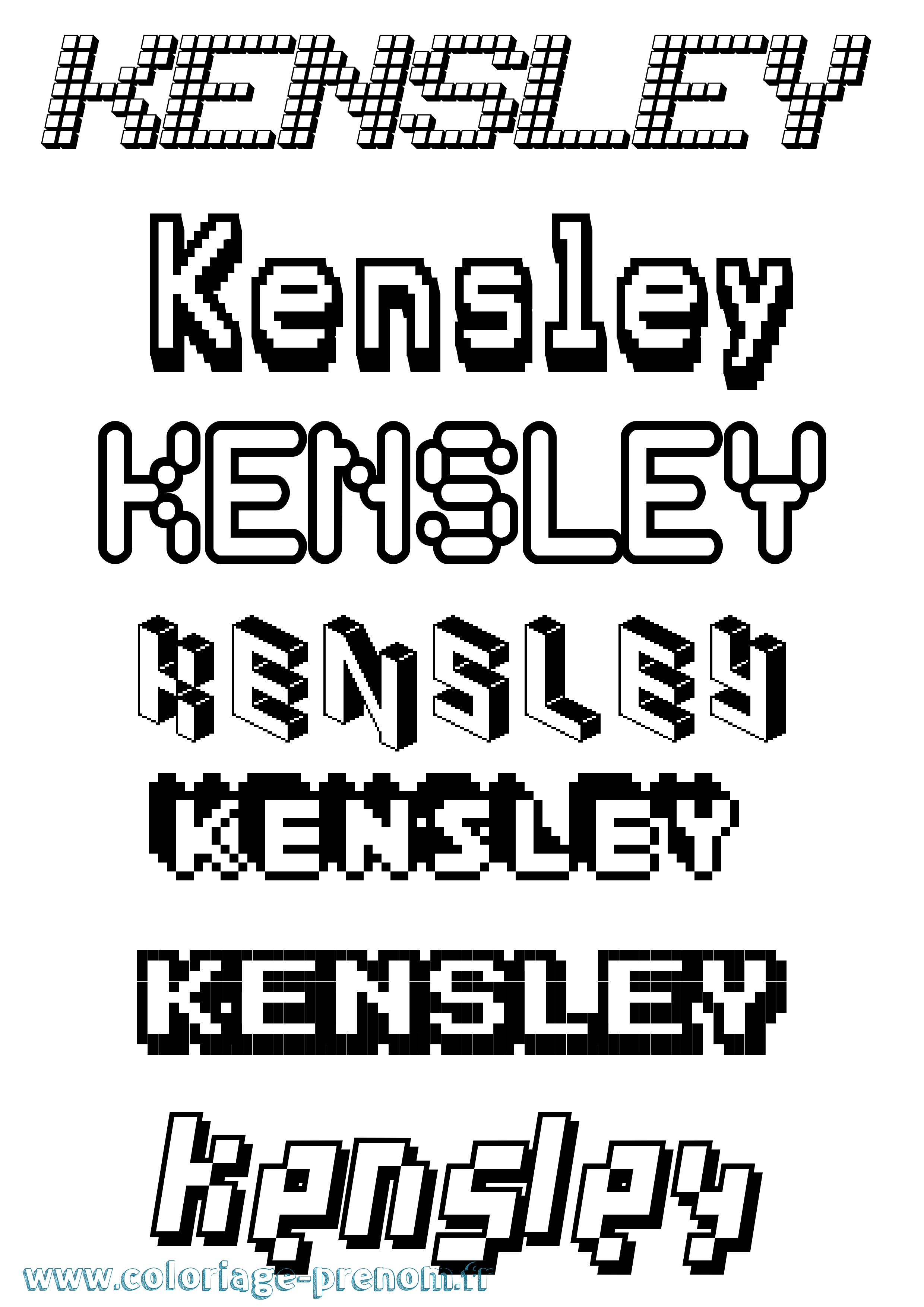 Coloriage Kensley Pixel Coloriage prénom Kensley Pixel