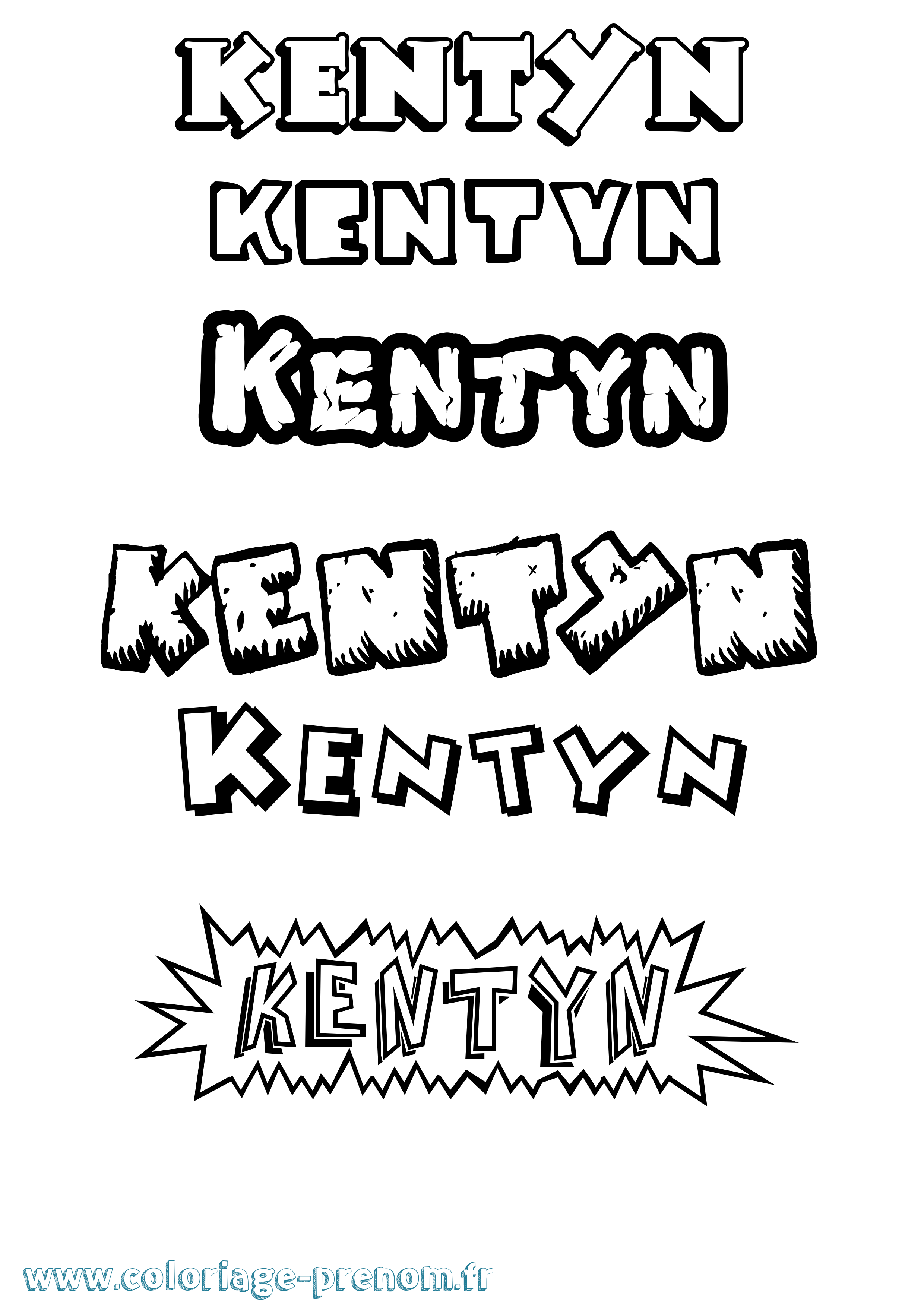 Coloriage Kentyn Dessin Animé Coloriage prénom Kentyn Dessin Animé