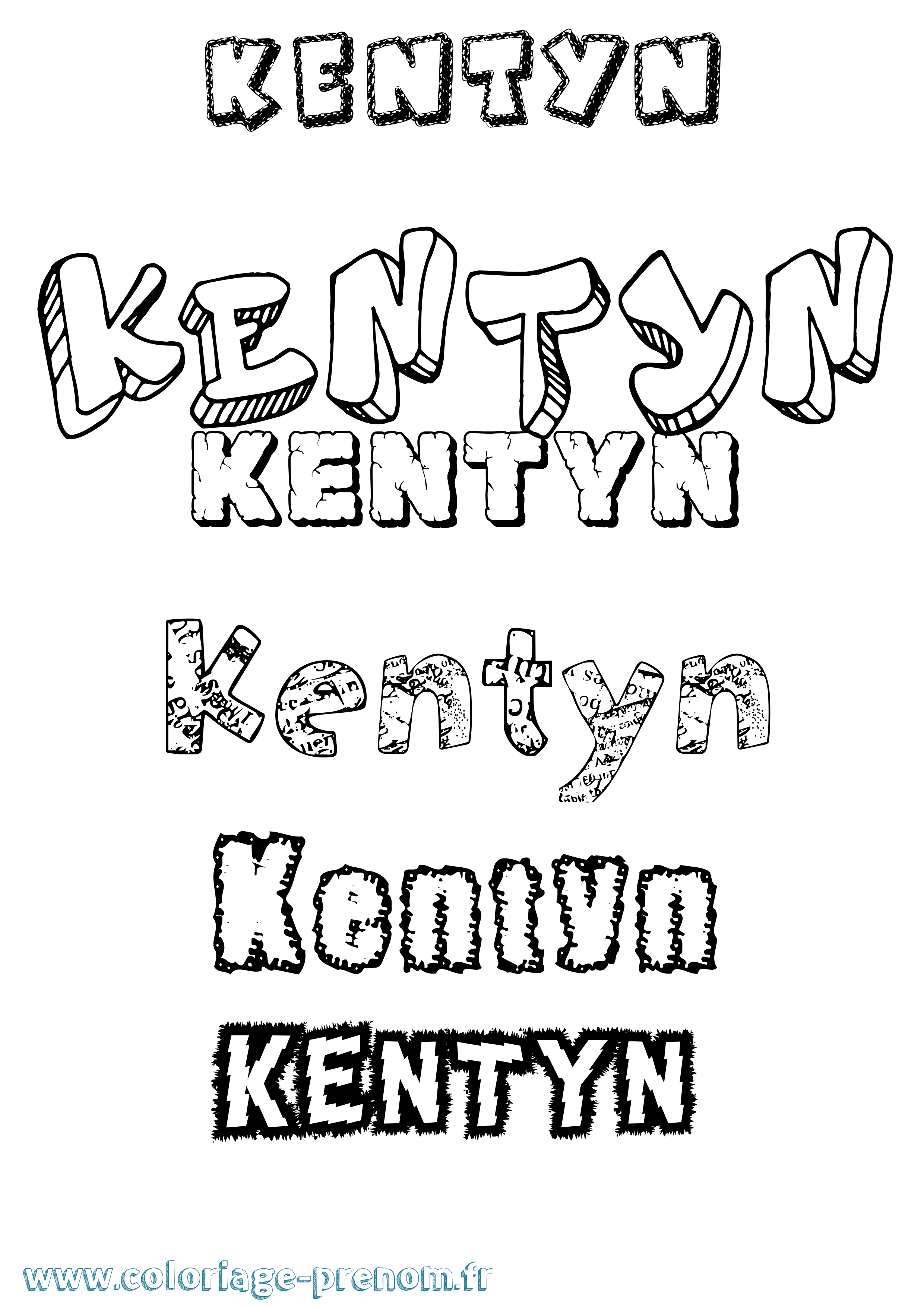 Coloriage Kentyn Destructuré Coloriage prénom Kentyn Destructuré