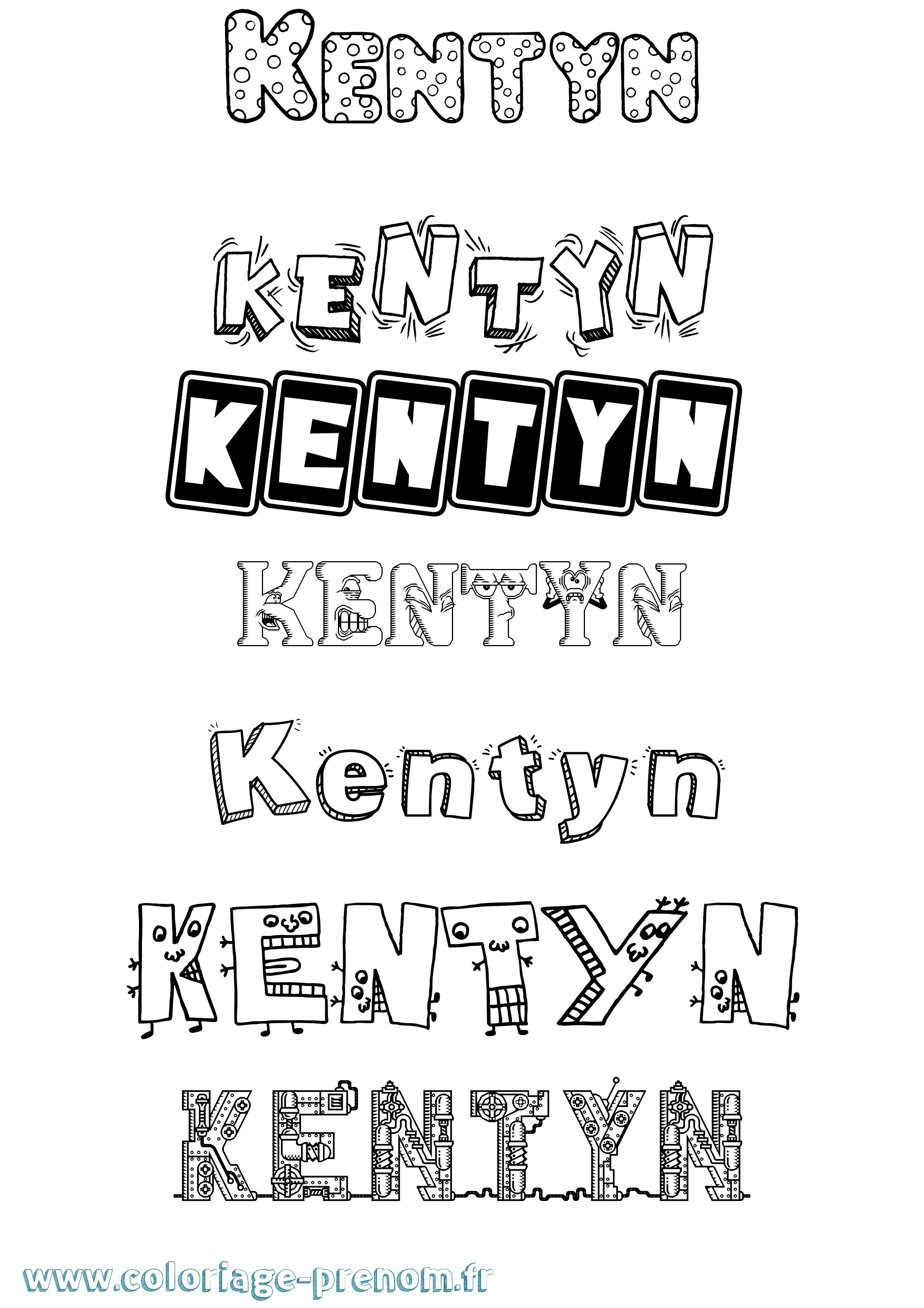 Coloriage Kentyn Fun Coloriage prénom Kentyn Fun