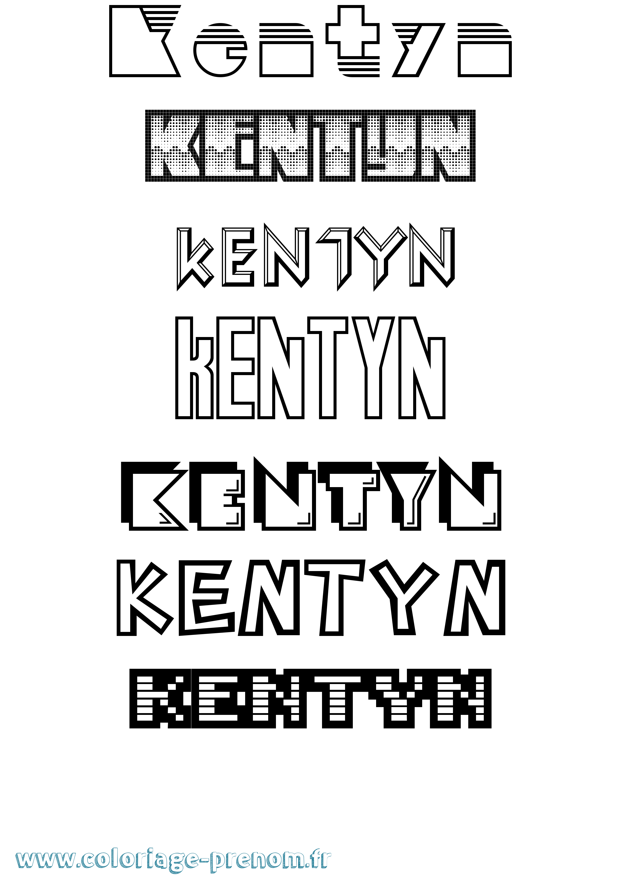 Coloriage Kentyn Jeux Vidéos Coloriage prénom Kentyn Jeux Vidéos