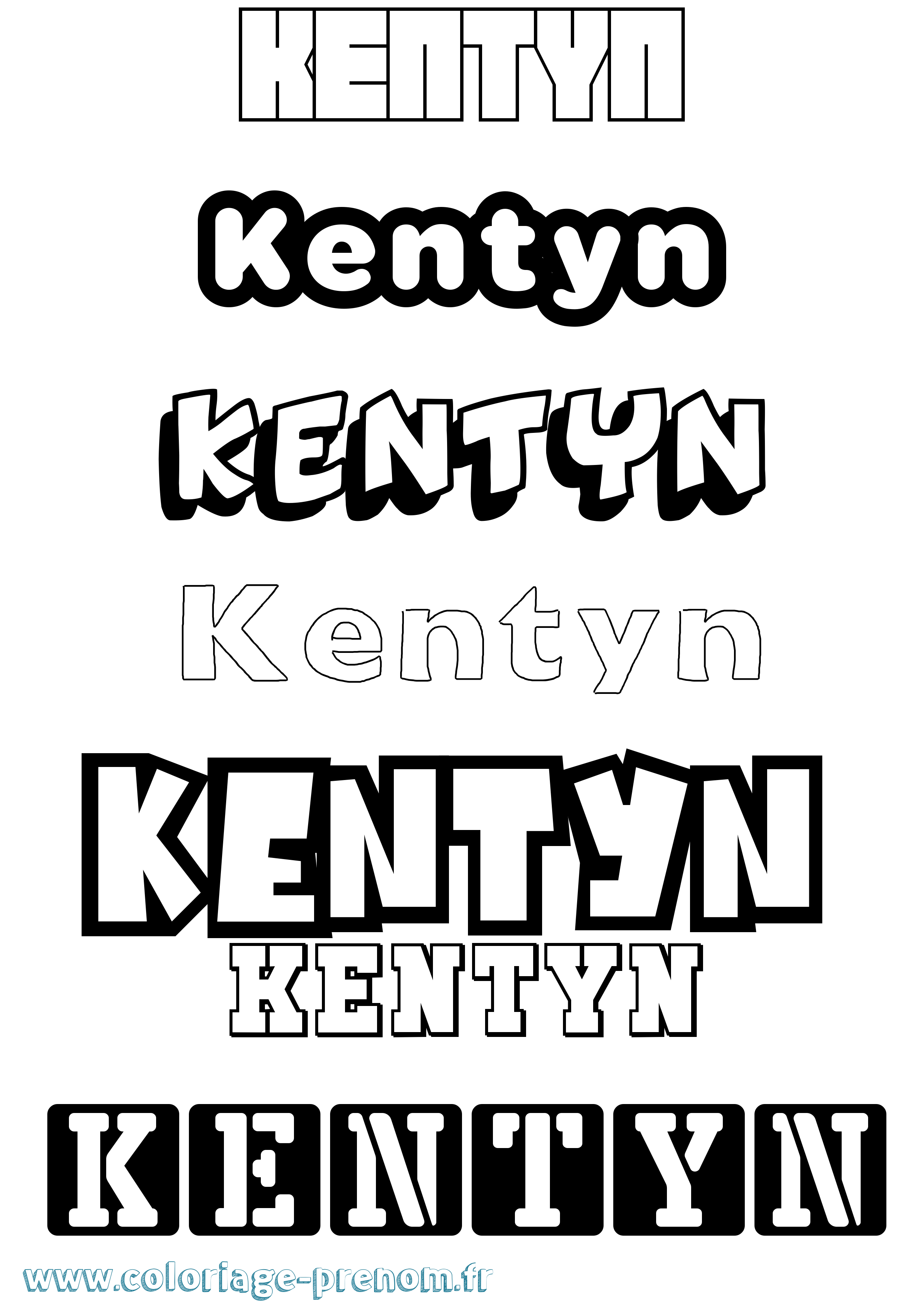 Coloriage Kentyn Simple Coloriage prénom Kentyn Simple