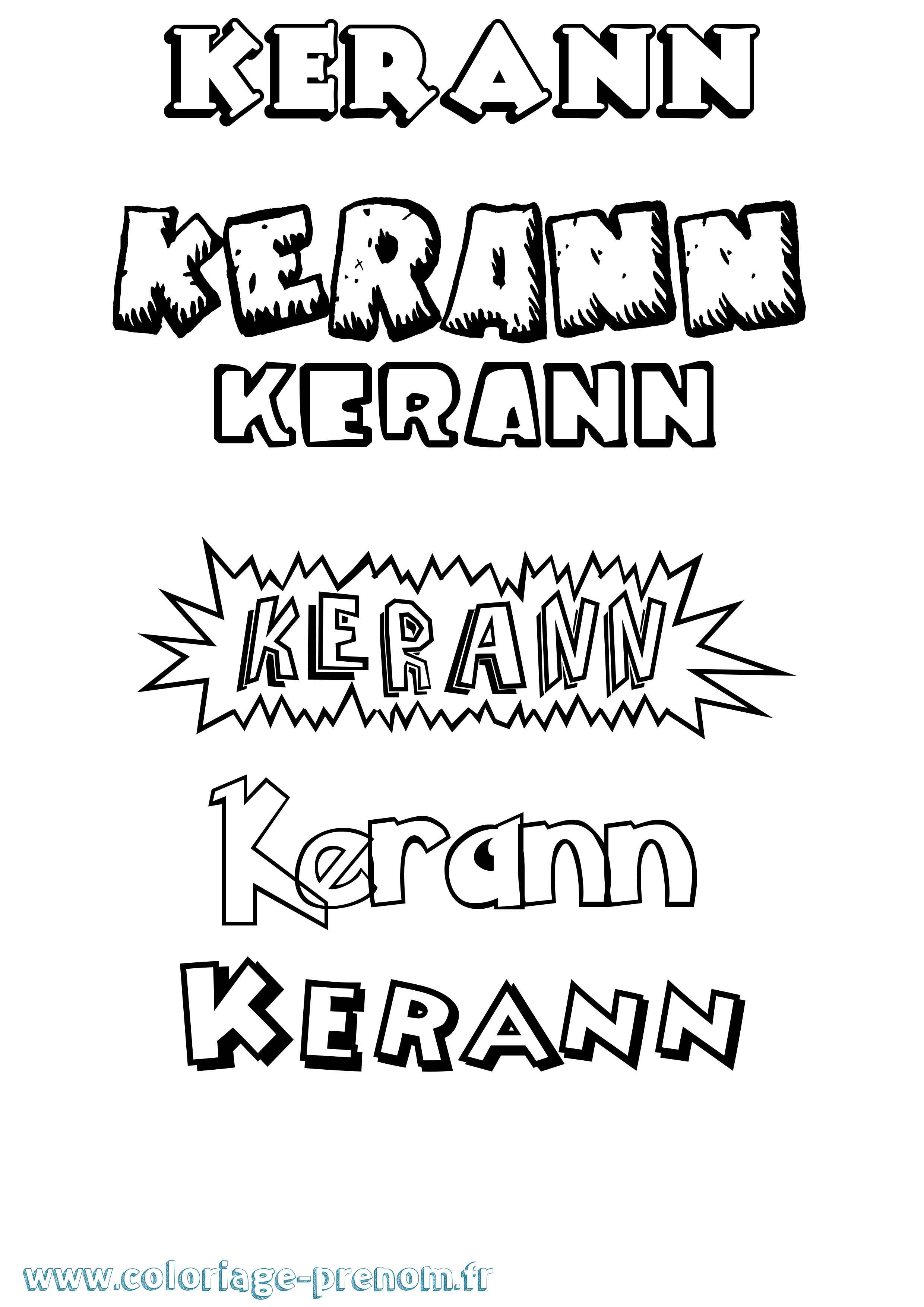 Coloriage Kerann Dessin Animé Coloriage prénom Kerann Dessin Animé