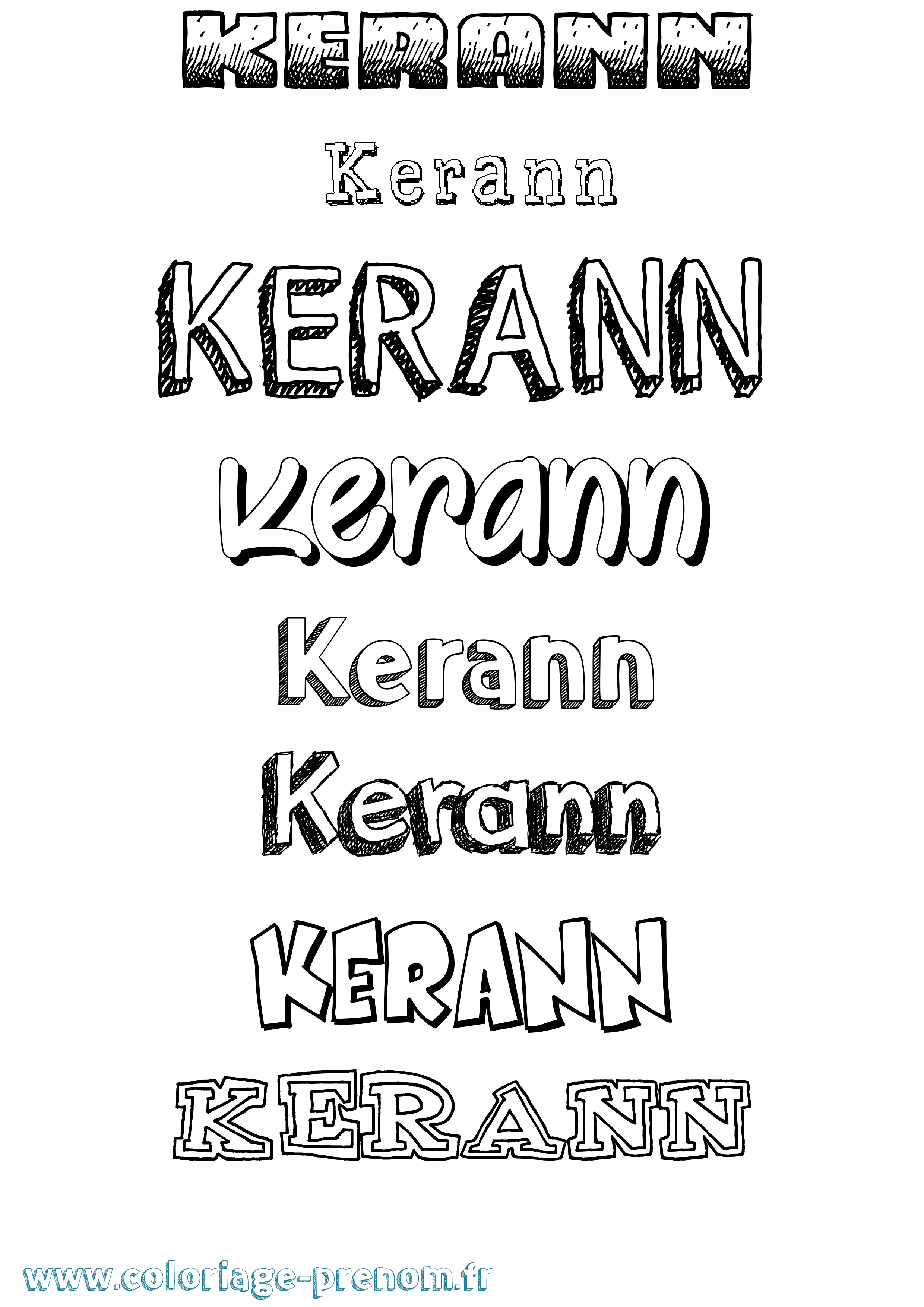 Coloriage Kerann Dessiné Coloriage prénom Kerann Dessiné