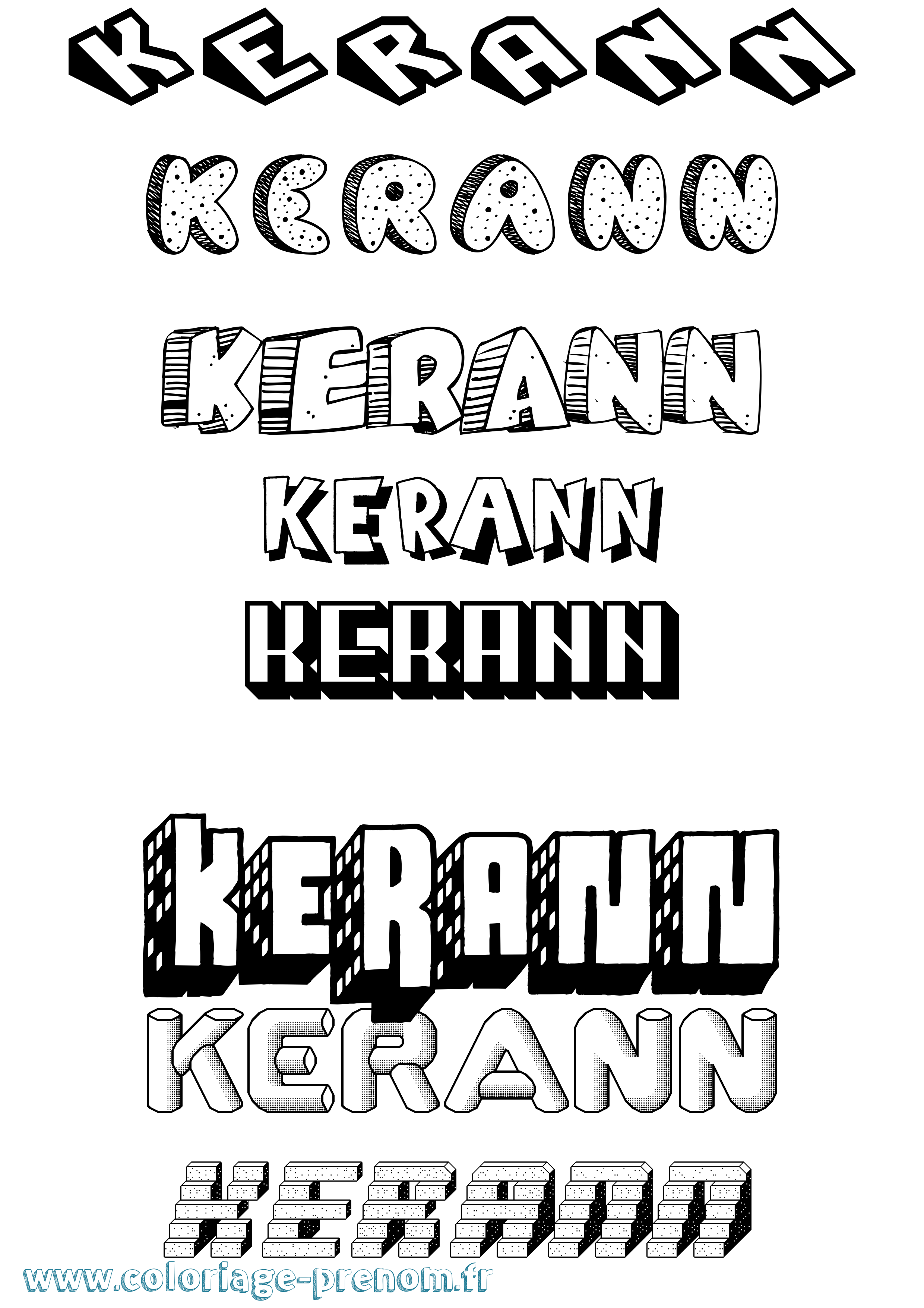 Coloriage Kerann Effet 3D Coloriage prénom Kerann Effet 3D