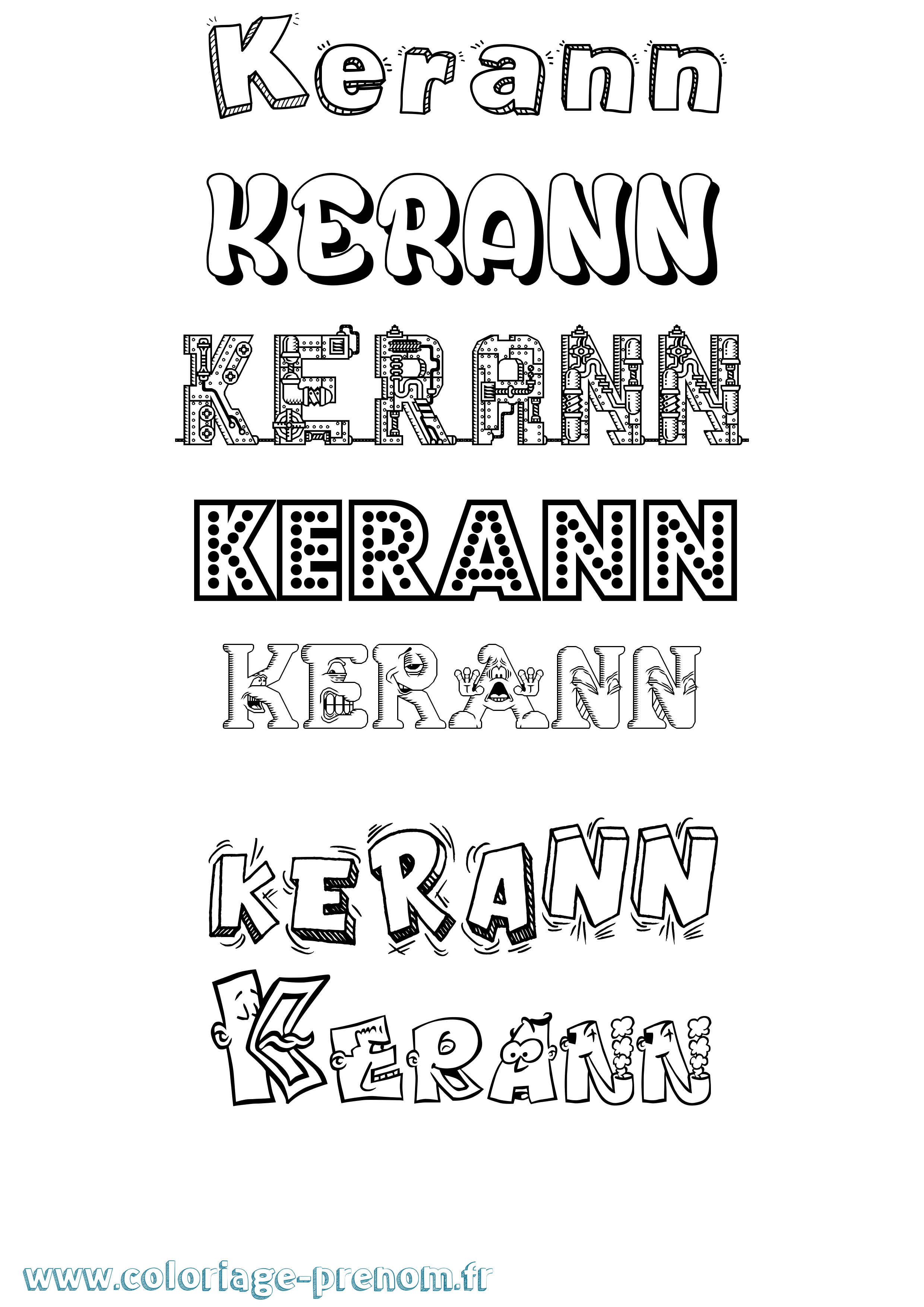 Coloriage Kerann Fun Coloriage prénom Kerann Fun
