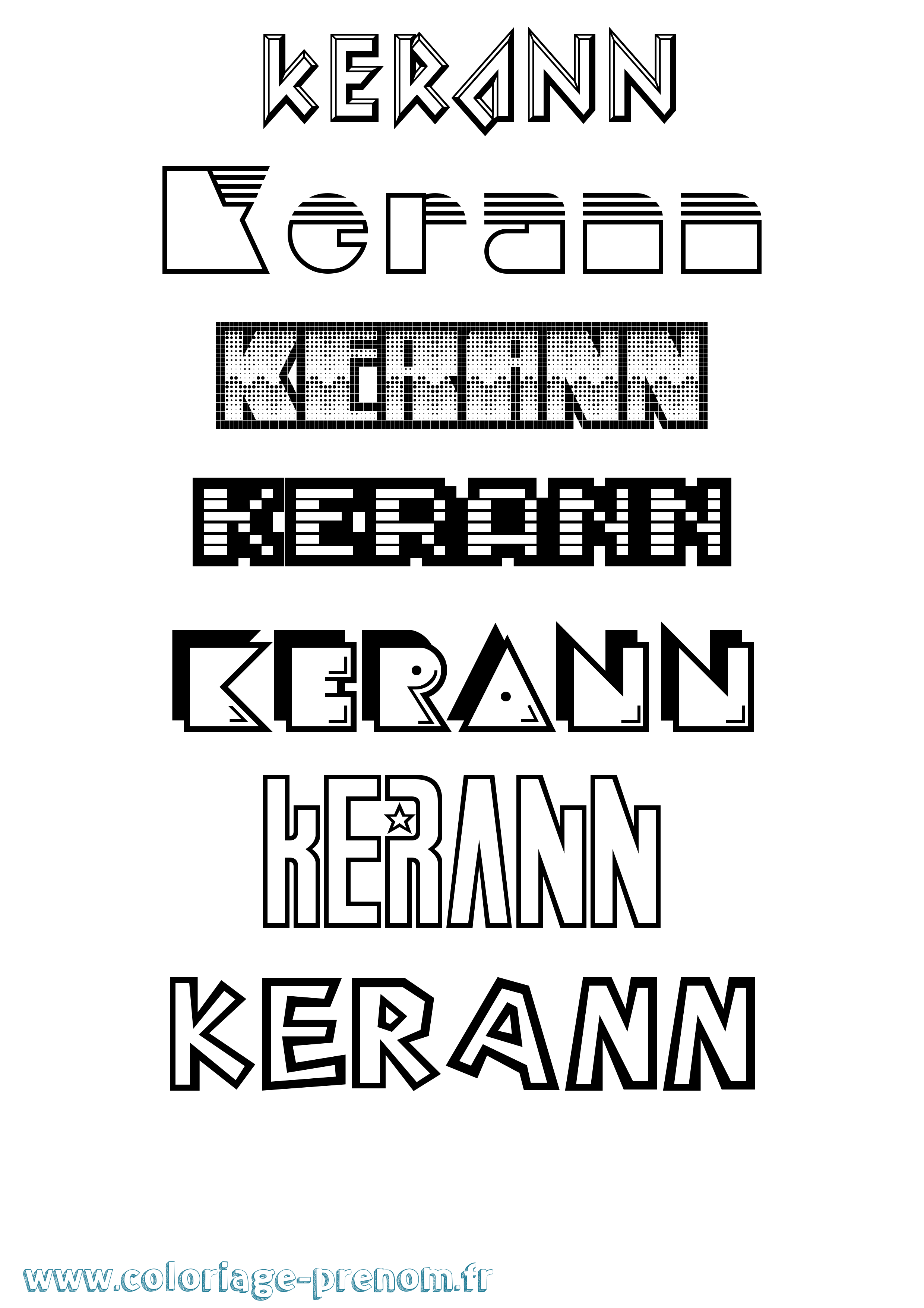 Coloriage Kerann Jeux Vidéos Coloriage prénom Kerann Jeux Vidéos