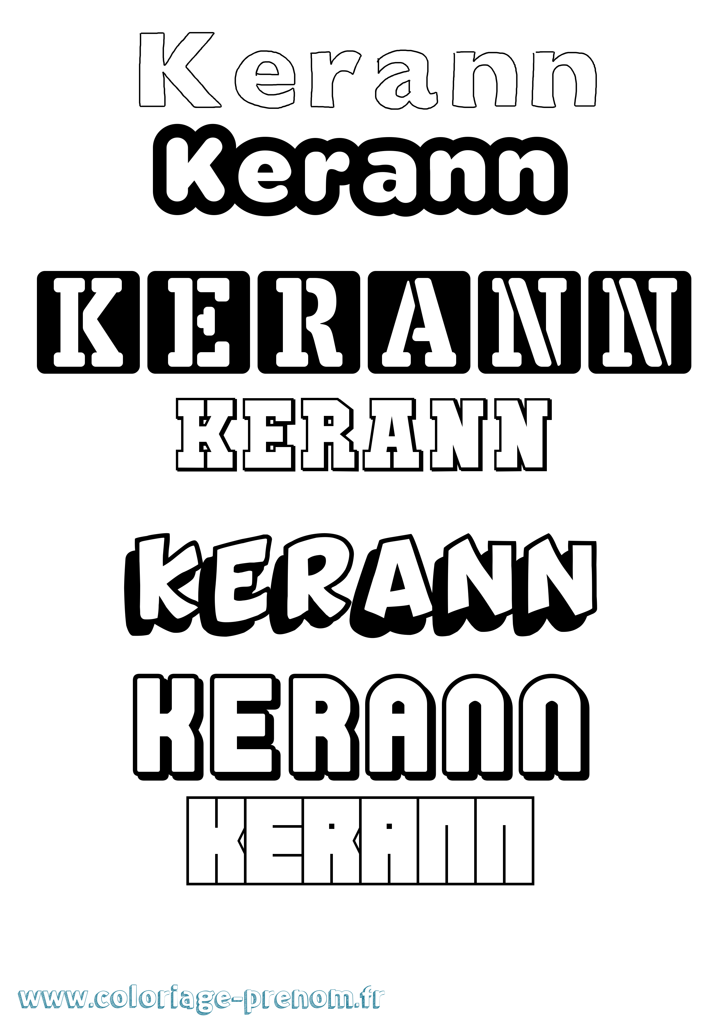 Coloriage Kerann Simple Coloriage prénom Kerann Simple
