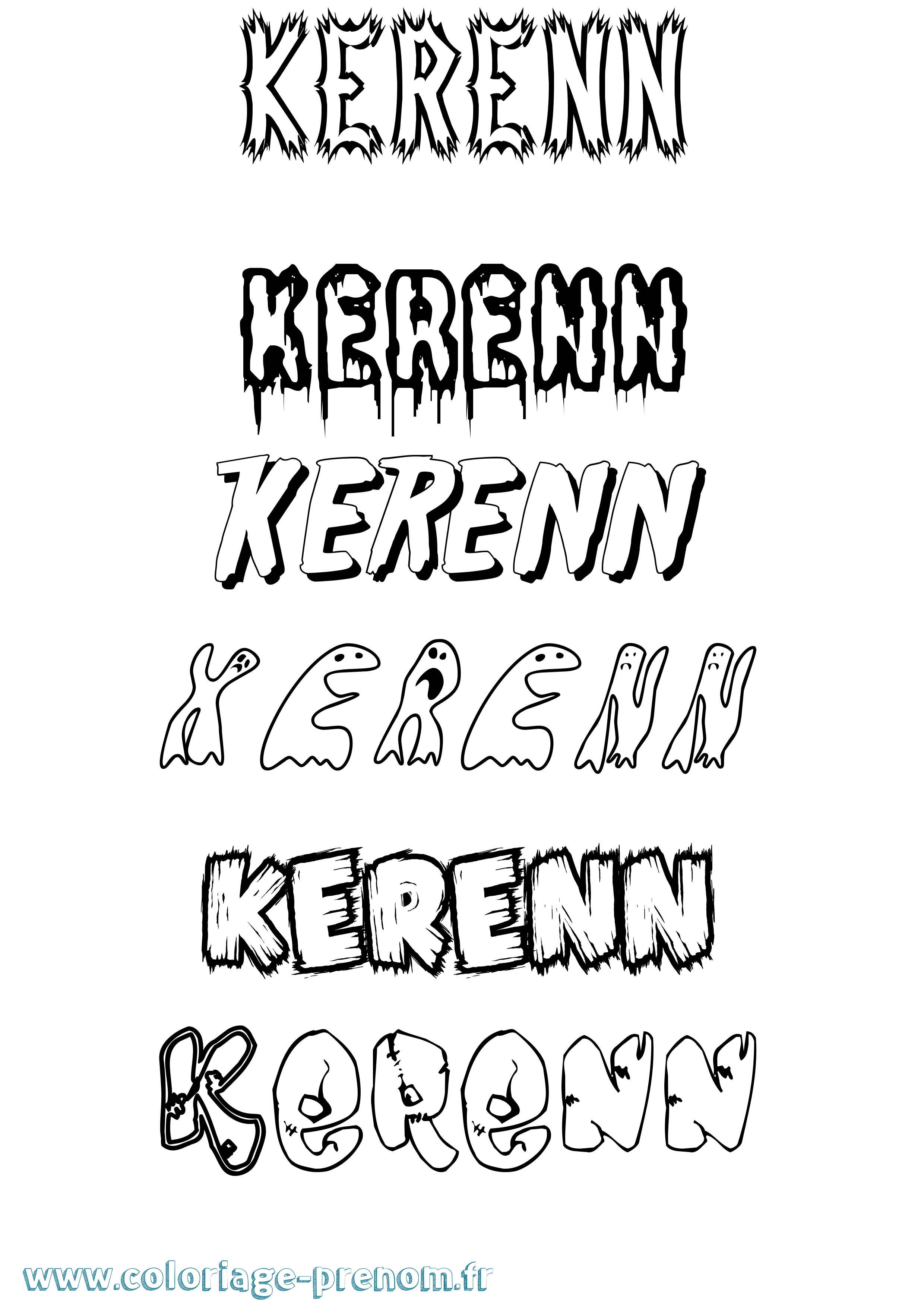 Coloriage Kerenn Frisson Coloriage prénom Kerenn Frisson